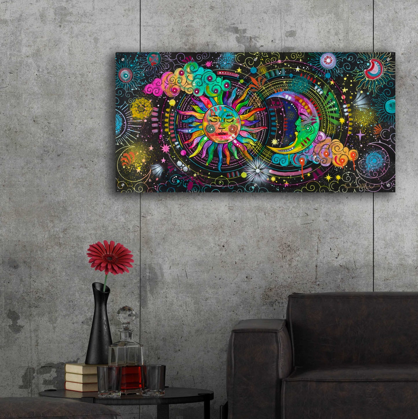 Epic Art 'Cosmos' by Dean Russo, Acrylic Glass Wall Art,48x24