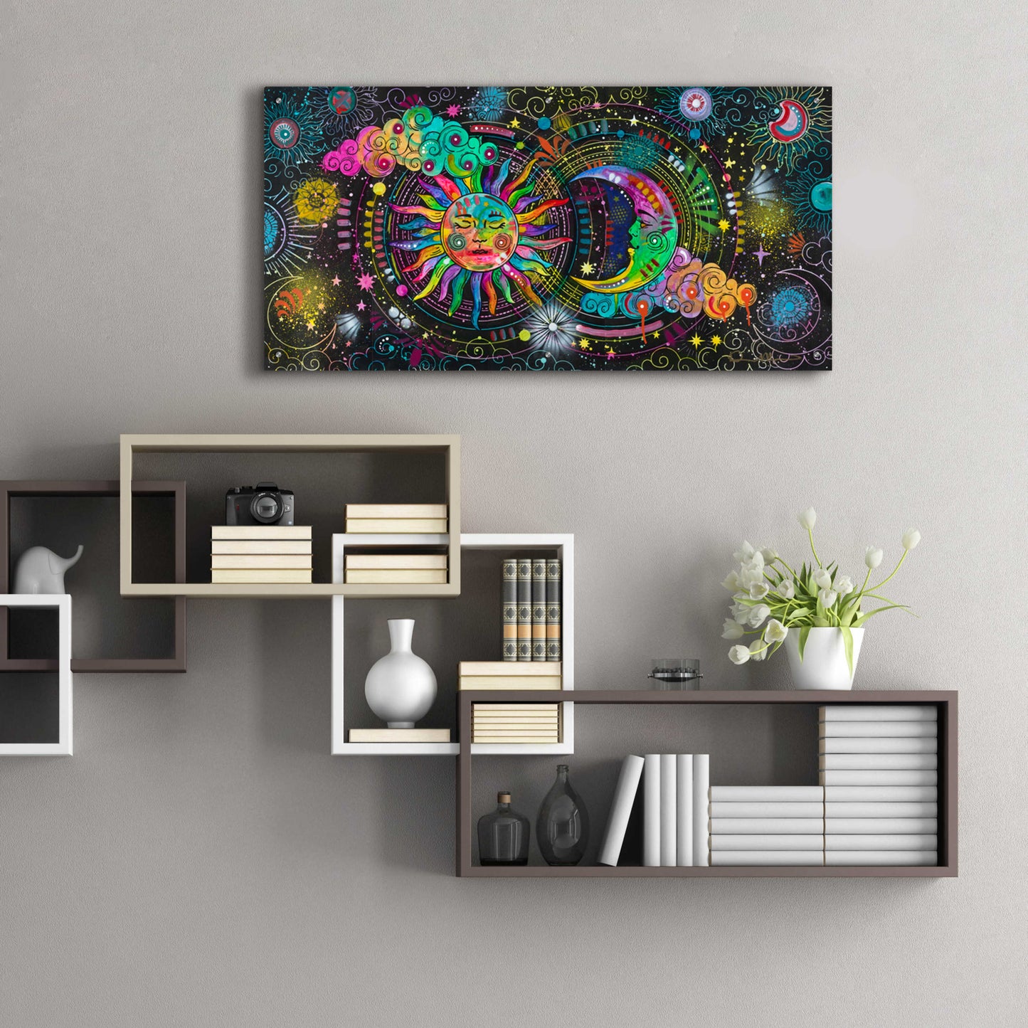 Epic Art 'Cosmos' by Dean Russo, Acrylic Glass Wall Art,48x24