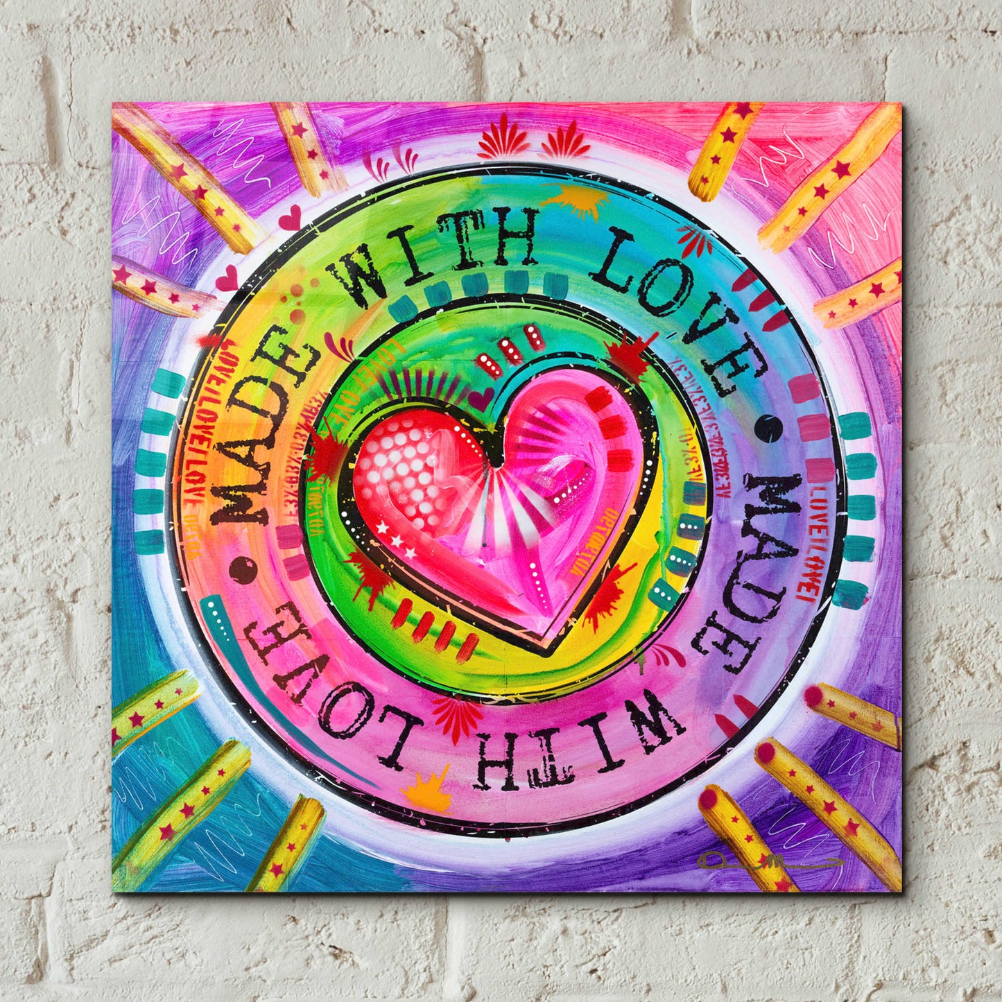 Epic Art 'Made with Love' by Dean Russo, Acrylic Glass Wall Art,12x12