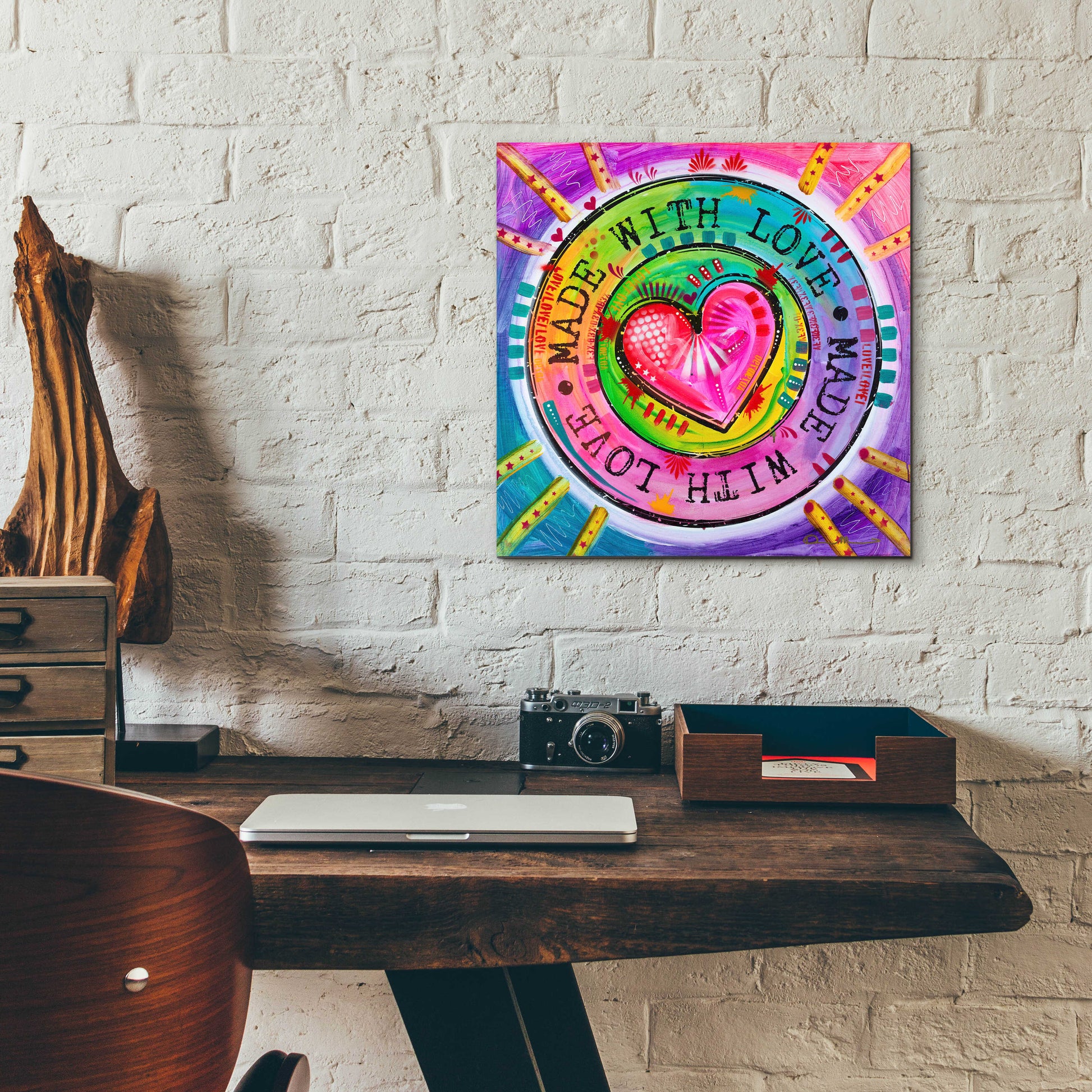 Epic Art 'Made with Love' by Dean Russo, Acrylic Glass Wall Art,12x12