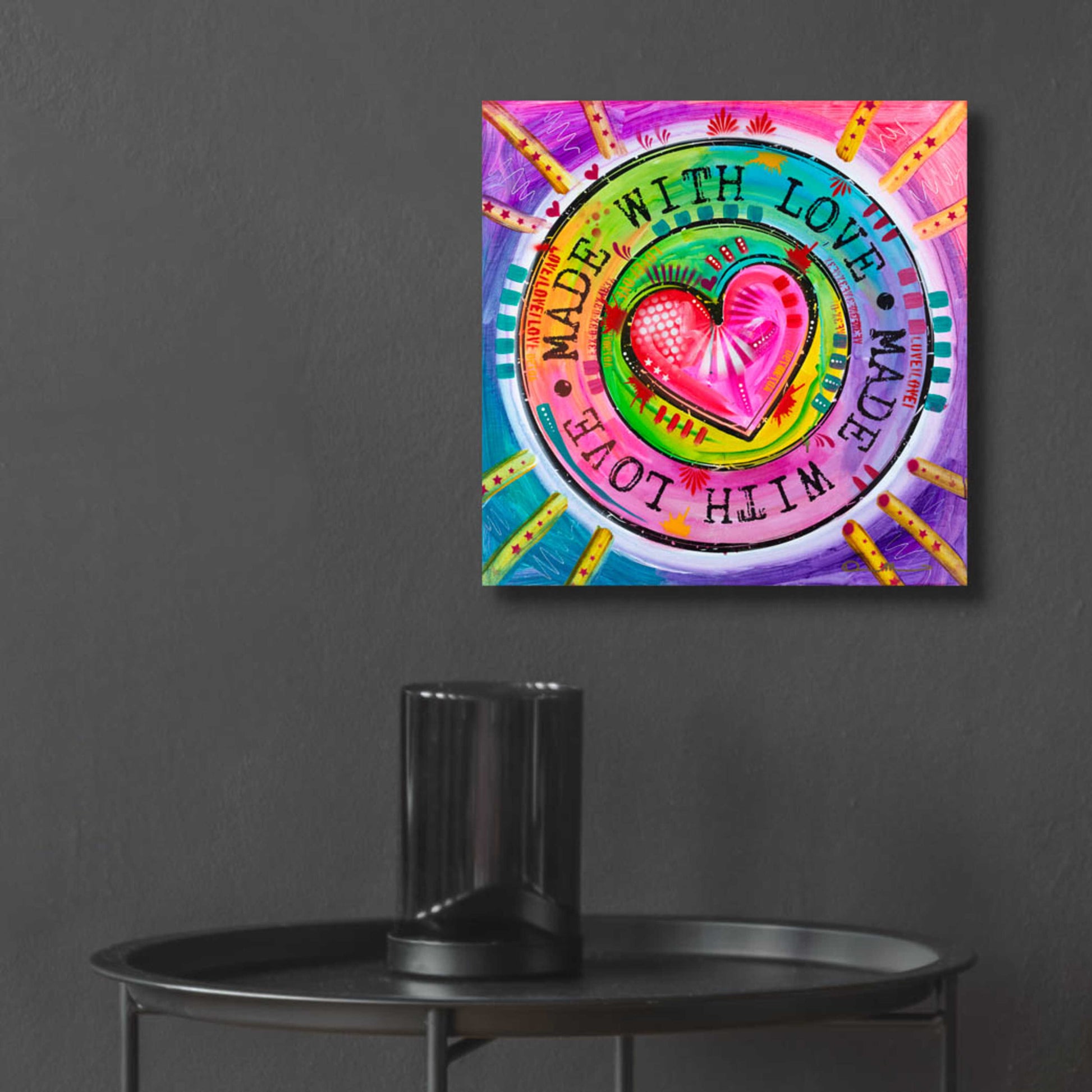 Epic Art 'Made with Love' by Dean Russo, Acrylic Glass Wall Art,12x12