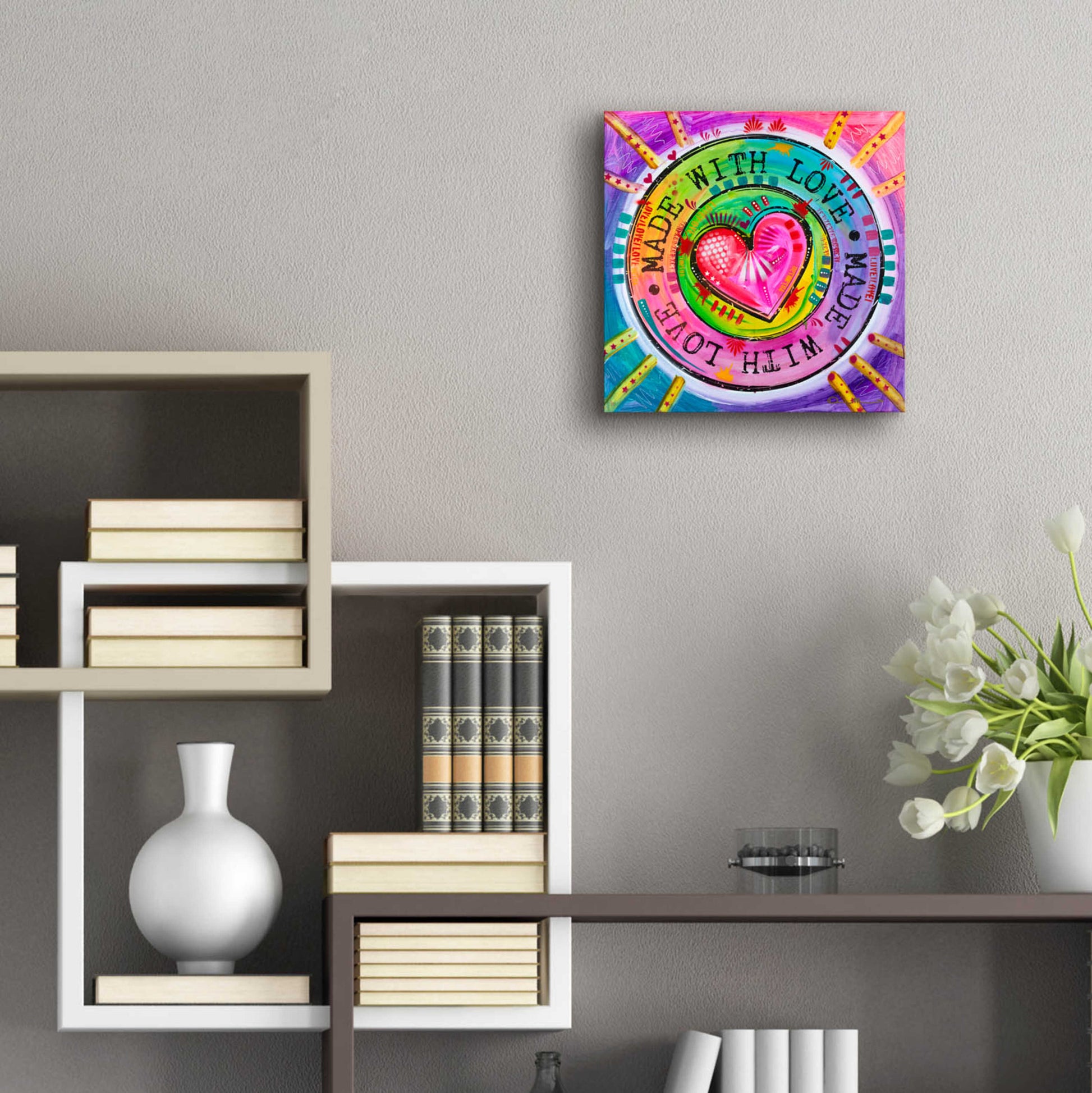 Epic Art 'Made with Love' by Dean Russo, Acrylic Glass Wall Art,12x12