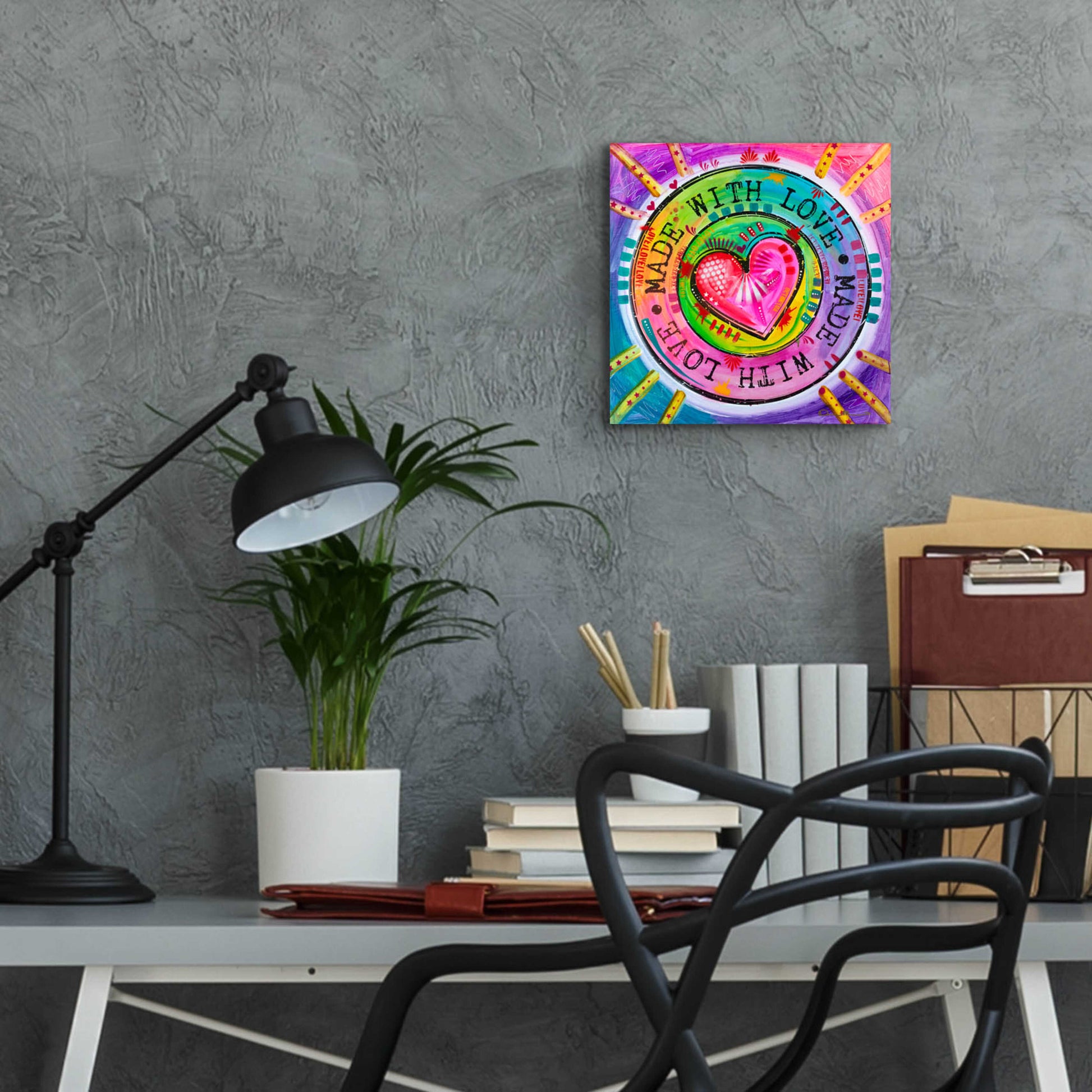 Epic Art 'Made with Love' by Dean Russo, Acrylic Glass Wall Art,12x12