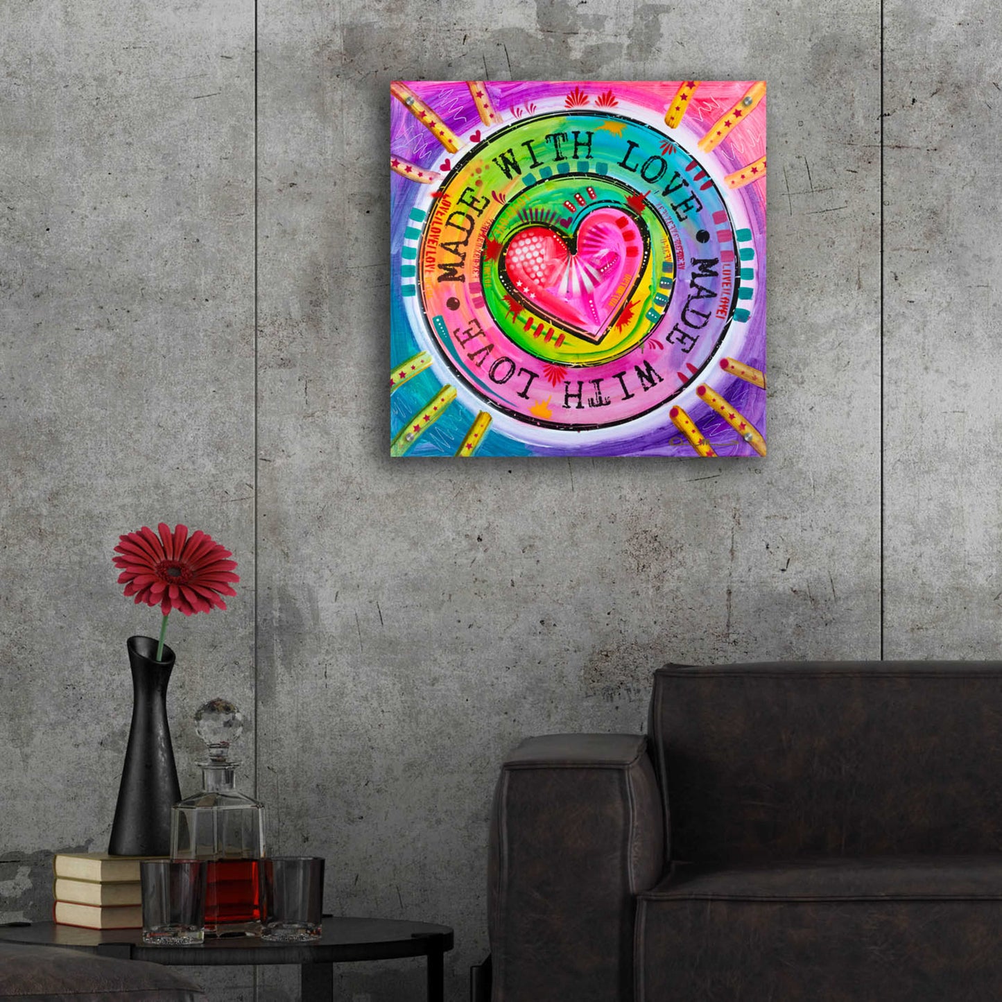 Epic Art 'Made with Love' by Dean Russo, Acrylic Glass Wall Art,24x24