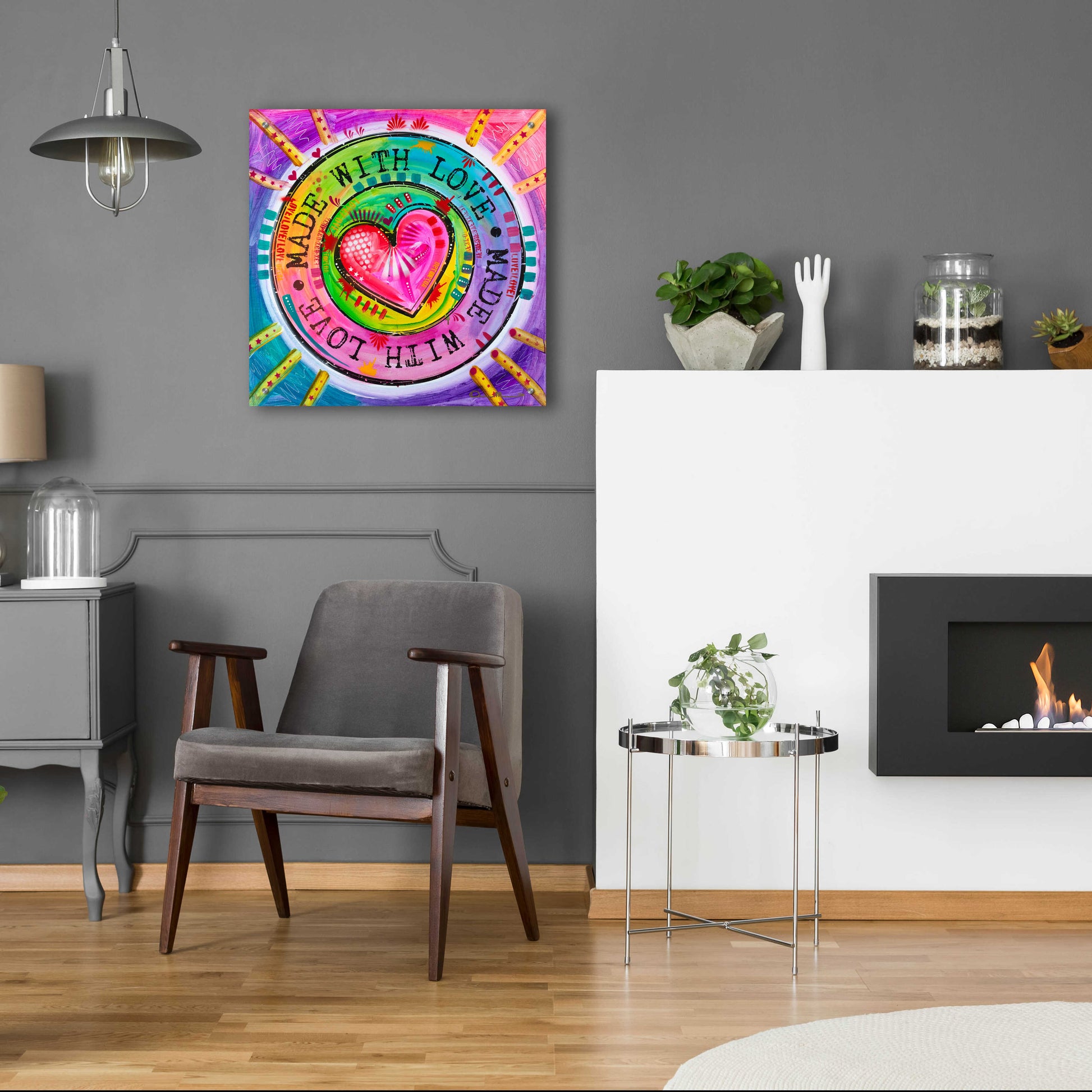 Epic Art 'Made with Love' by Dean Russo, Acrylic Glass Wall Art,24x24