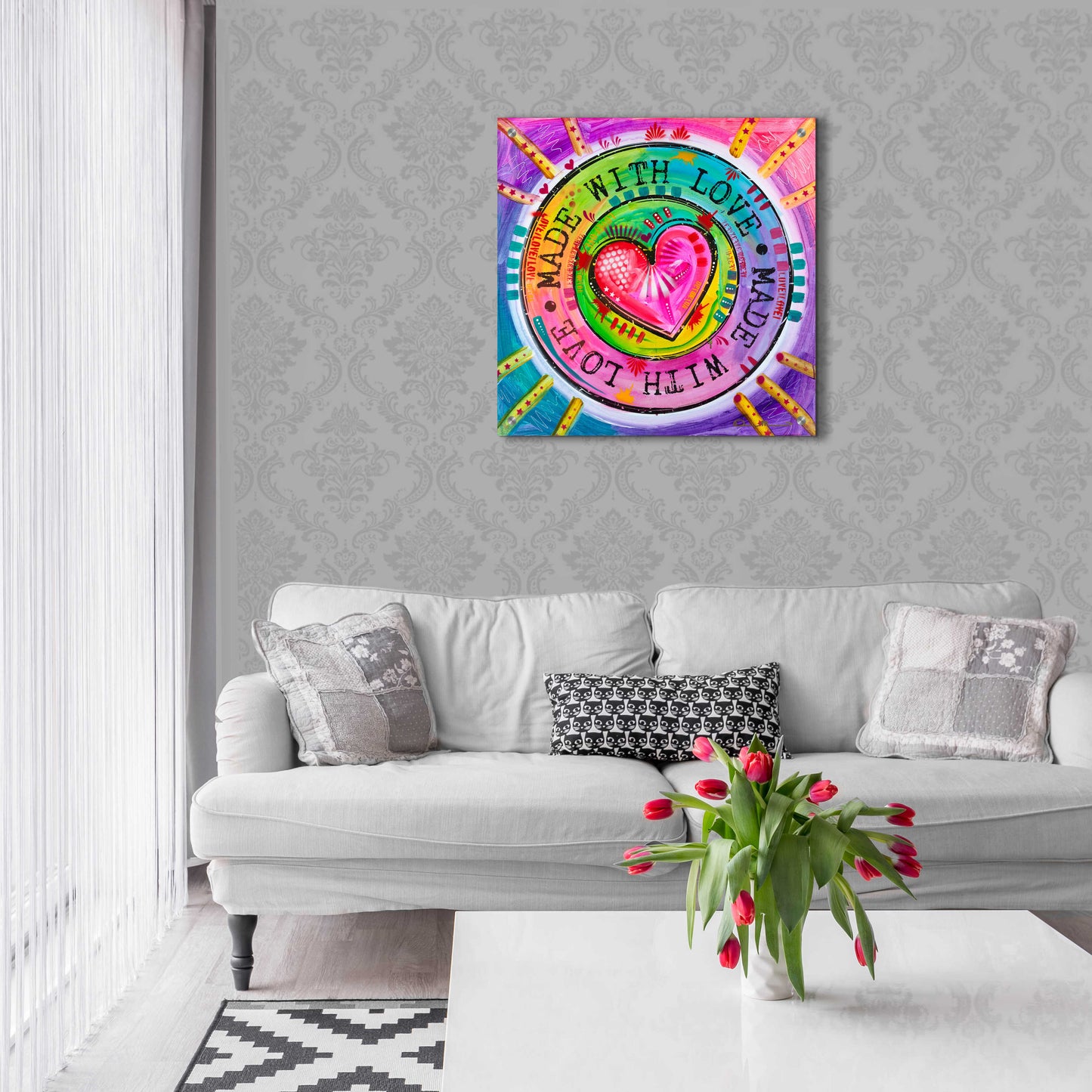 Epic Art 'Made with Love' by Dean Russo, Acrylic Glass Wall Art,24x24