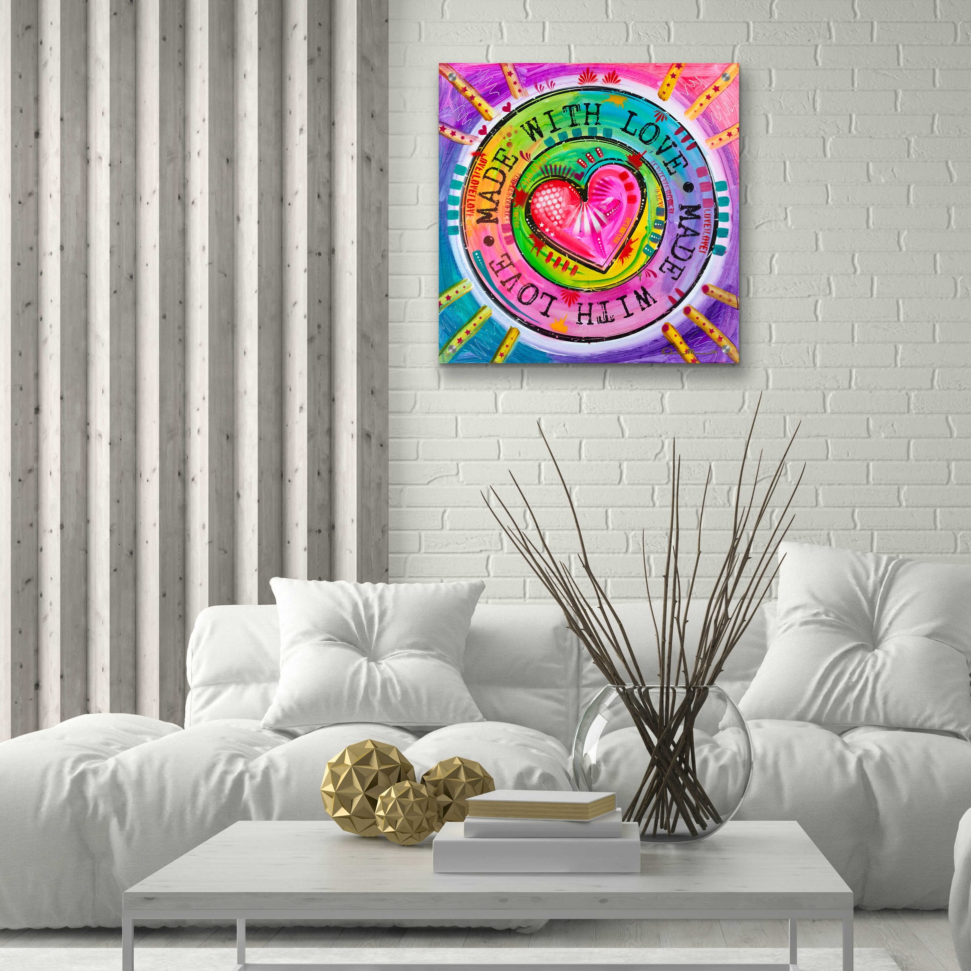 Epic Art 'Made with Love' by Dean Russo, Acrylic Glass Wall Art,24x24