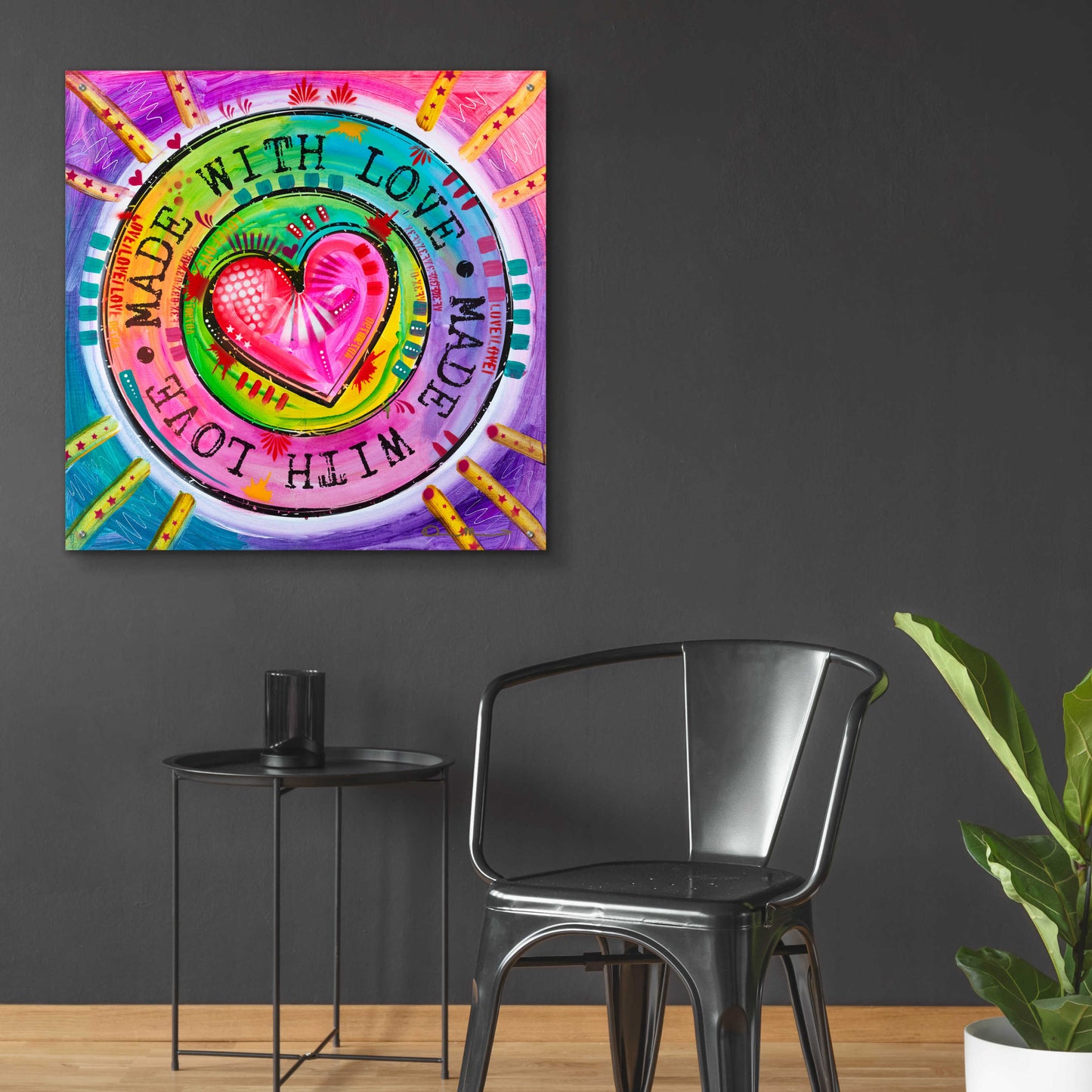 Epic Art 'Made with Love' by Dean Russo, Acrylic Glass Wall Art,36x36