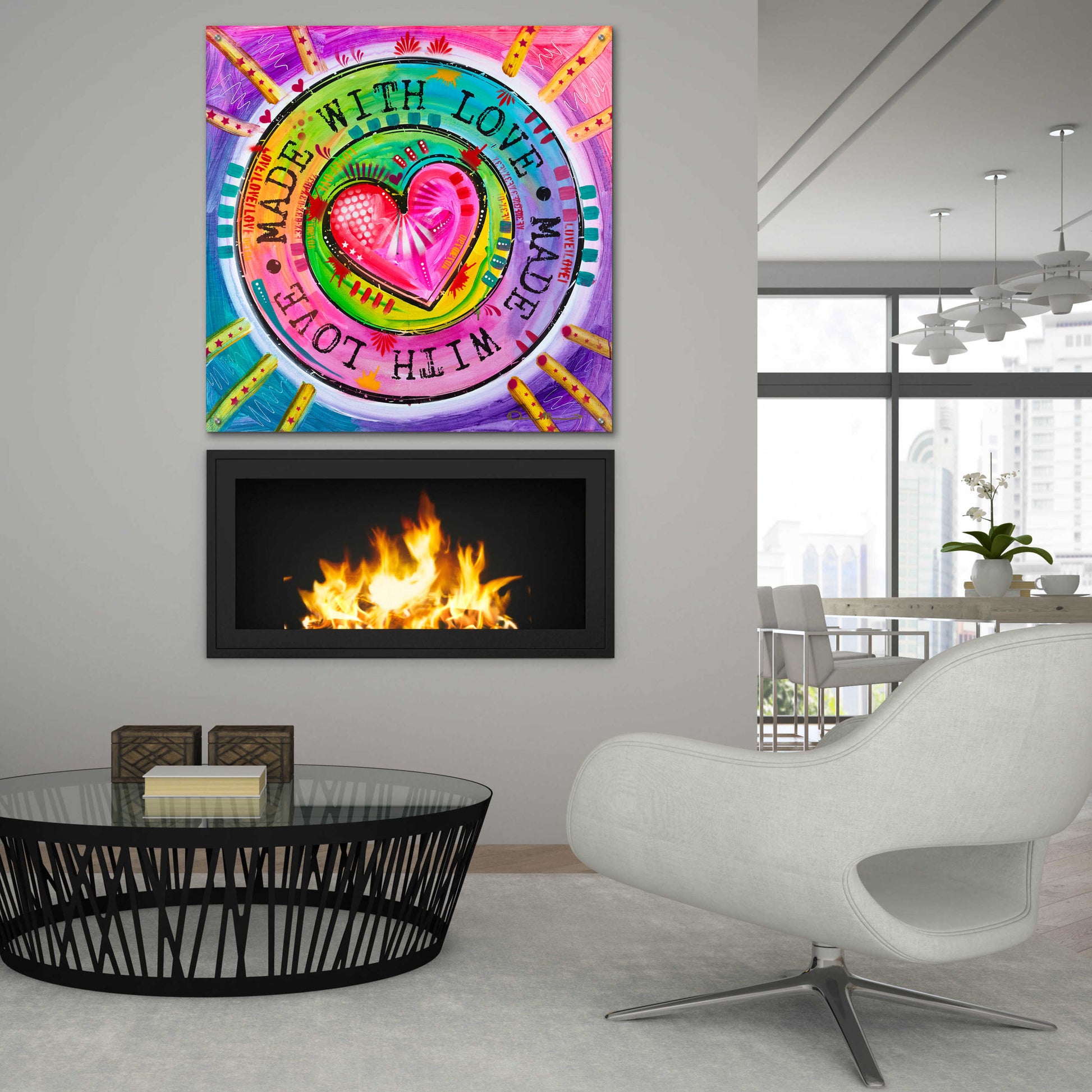 Epic Art 'Made with Love' by Dean Russo, Acrylic Glass Wall Art,36x36