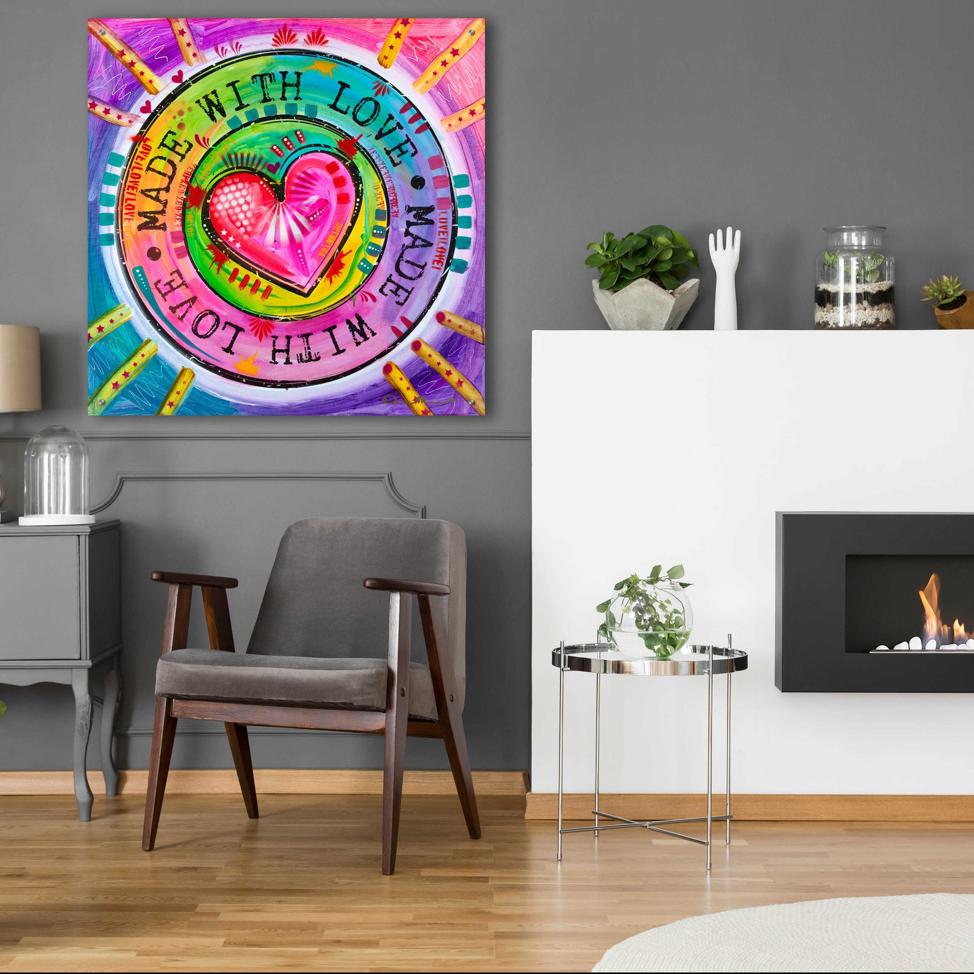 Epic Art 'Made with Love' by Dean Russo, Acrylic Glass Wall Art,36x36