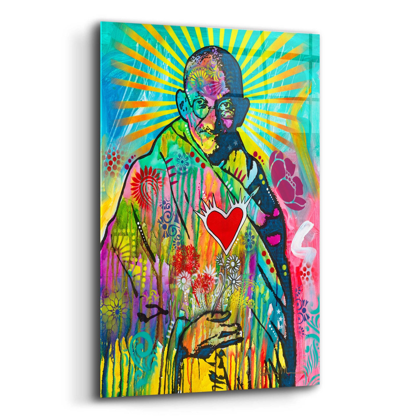 Epic Art 'Gandhi' by Dean Russo, Acrylic Glass Wall Art,12x16