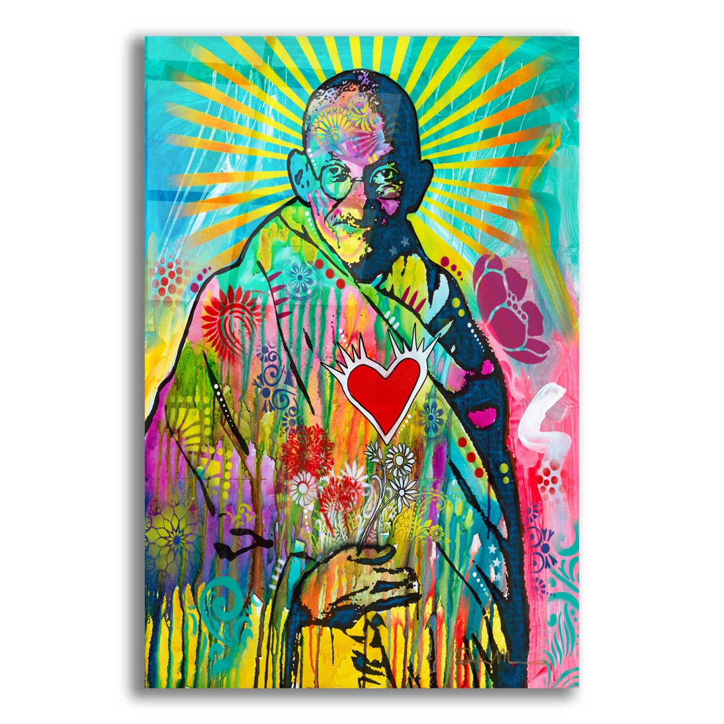 Epic Art 'Gandhi' by Dean Russo, Acrylic Glass Wall Art,12x16