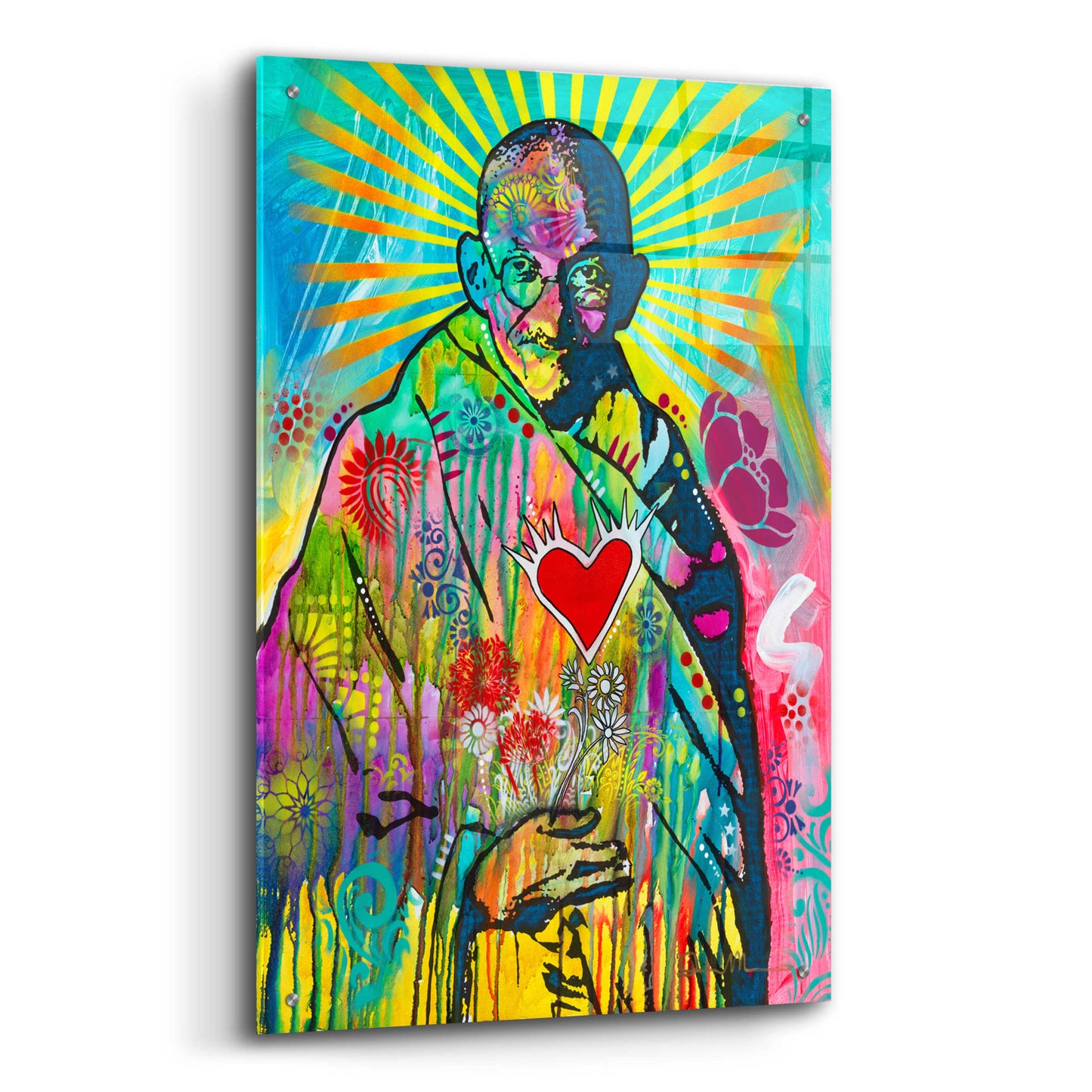 Epic Art 'Gandhi' by Dean Russo, Acrylic Glass Wall Art,24x36