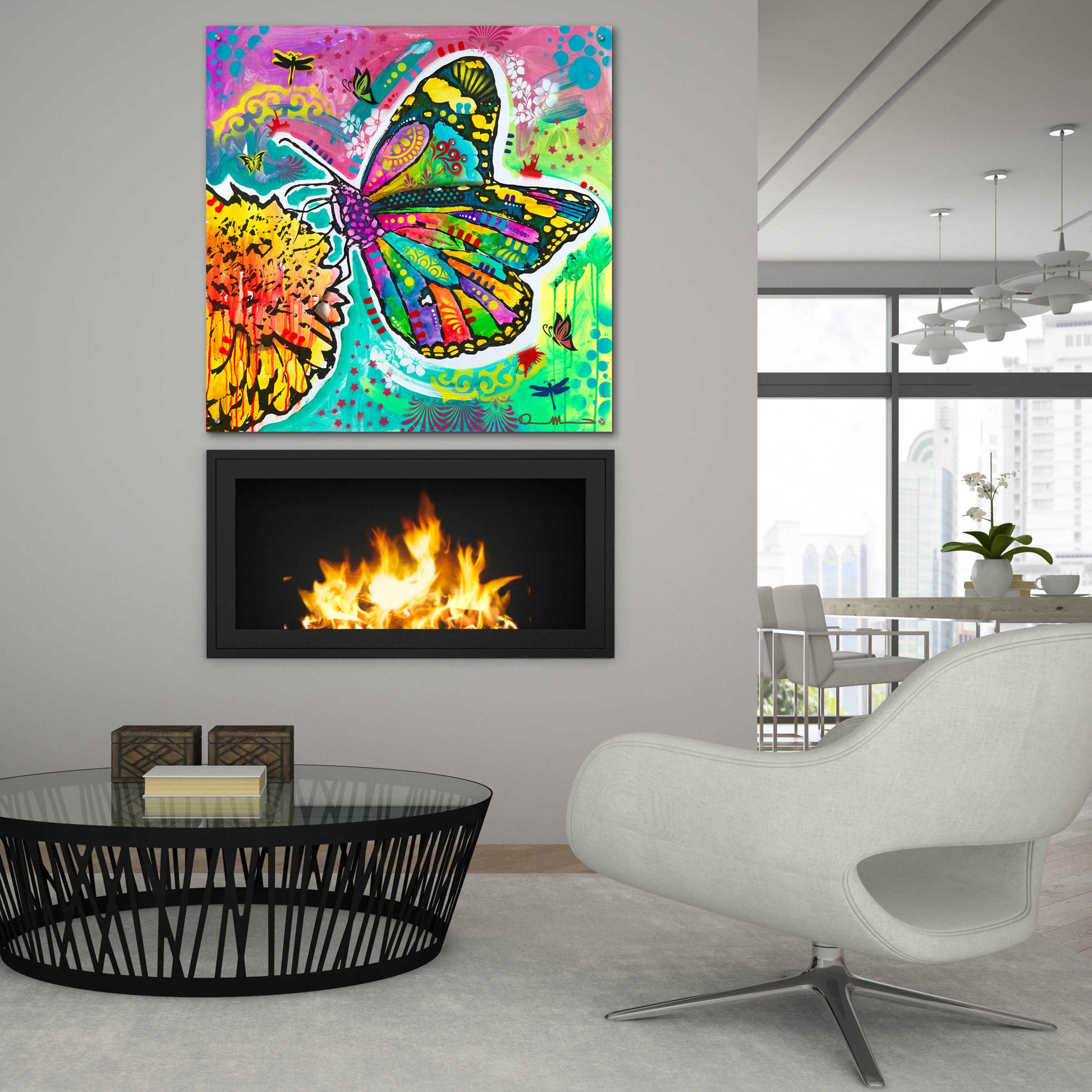 Epic Art 'Dandyfly' by Dean Russo, Acrylic Glass Wall Art,36x36