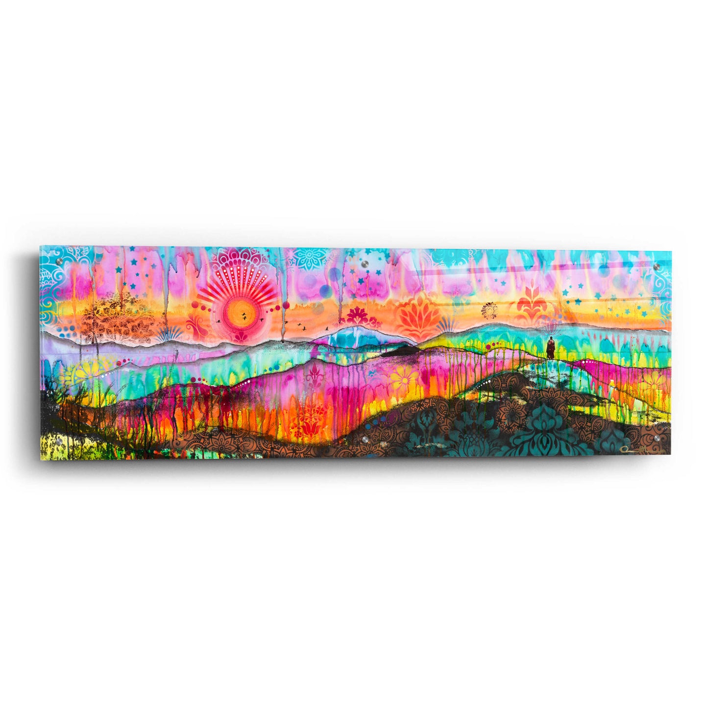 Epic Art 'The Wandering Monk' by Dean Russo, Acrylic Glass Wall Art,48x16