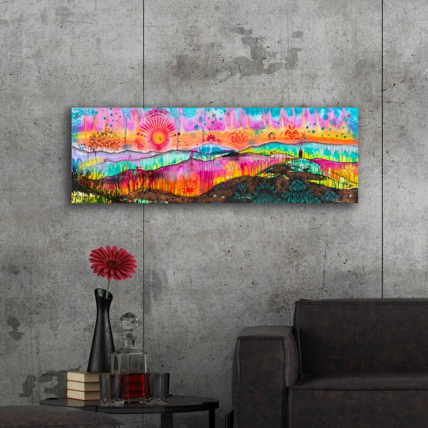 Epic Art 'The Wandering Monk' by Dean Russo, Acrylic Glass Wall Art,48x16