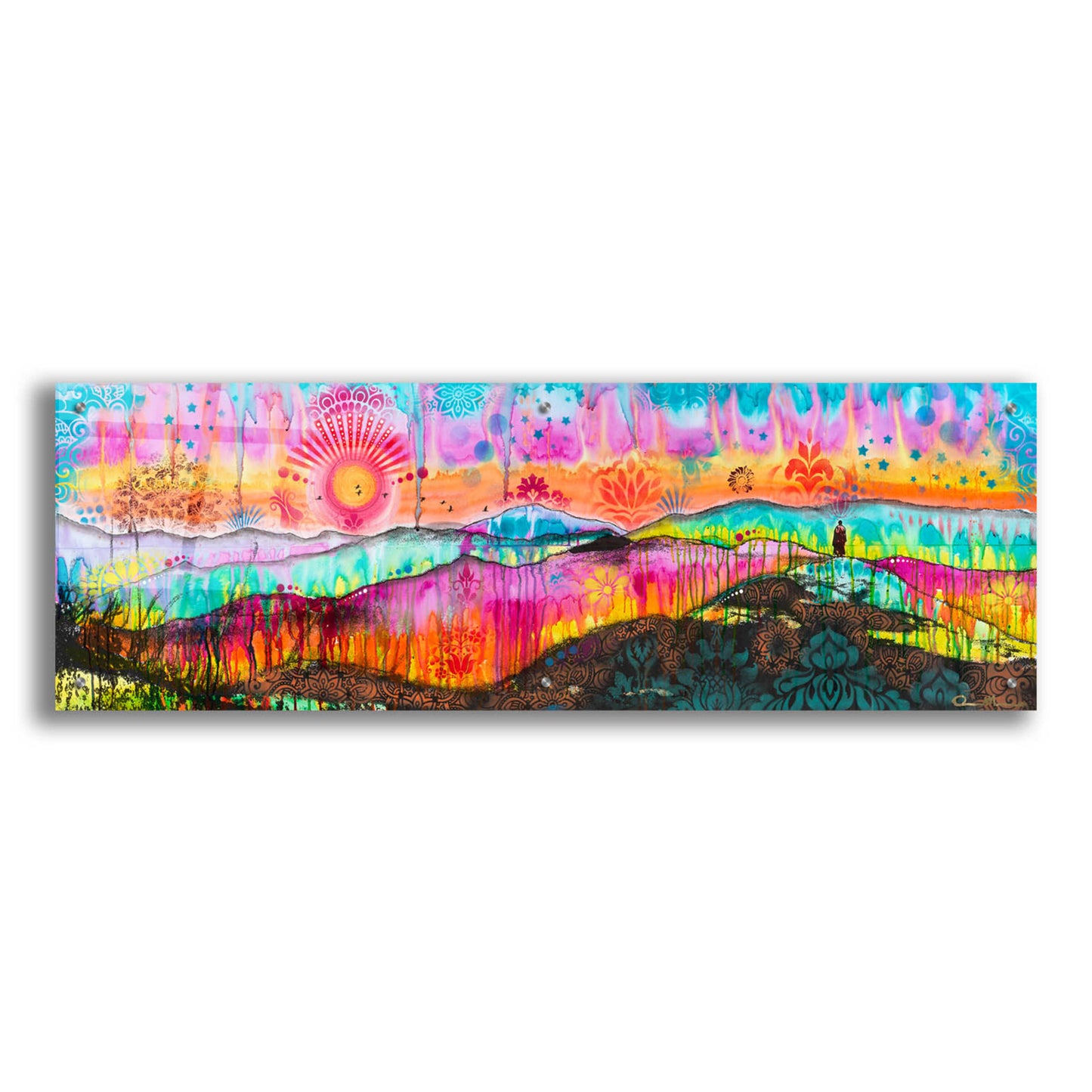 Epic Art 'The Wandering Monk' by Dean Russo, Acrylic Glass Wall Art,48x16