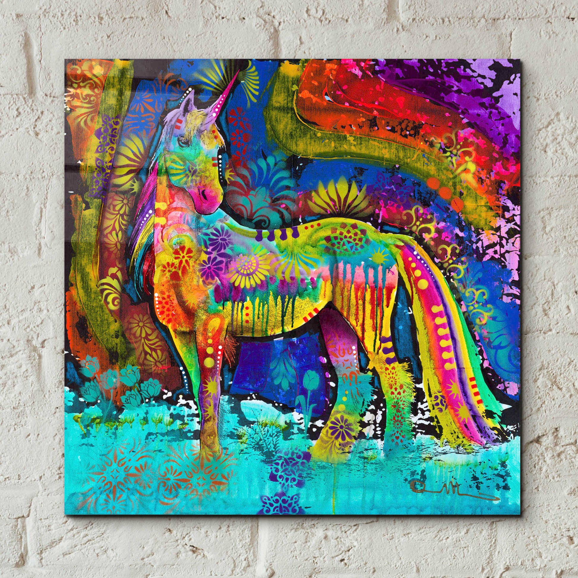 Epic Art 'Oddesy Unicorn' by Dean Russo, Acrylic Glass Wall Art,12x12