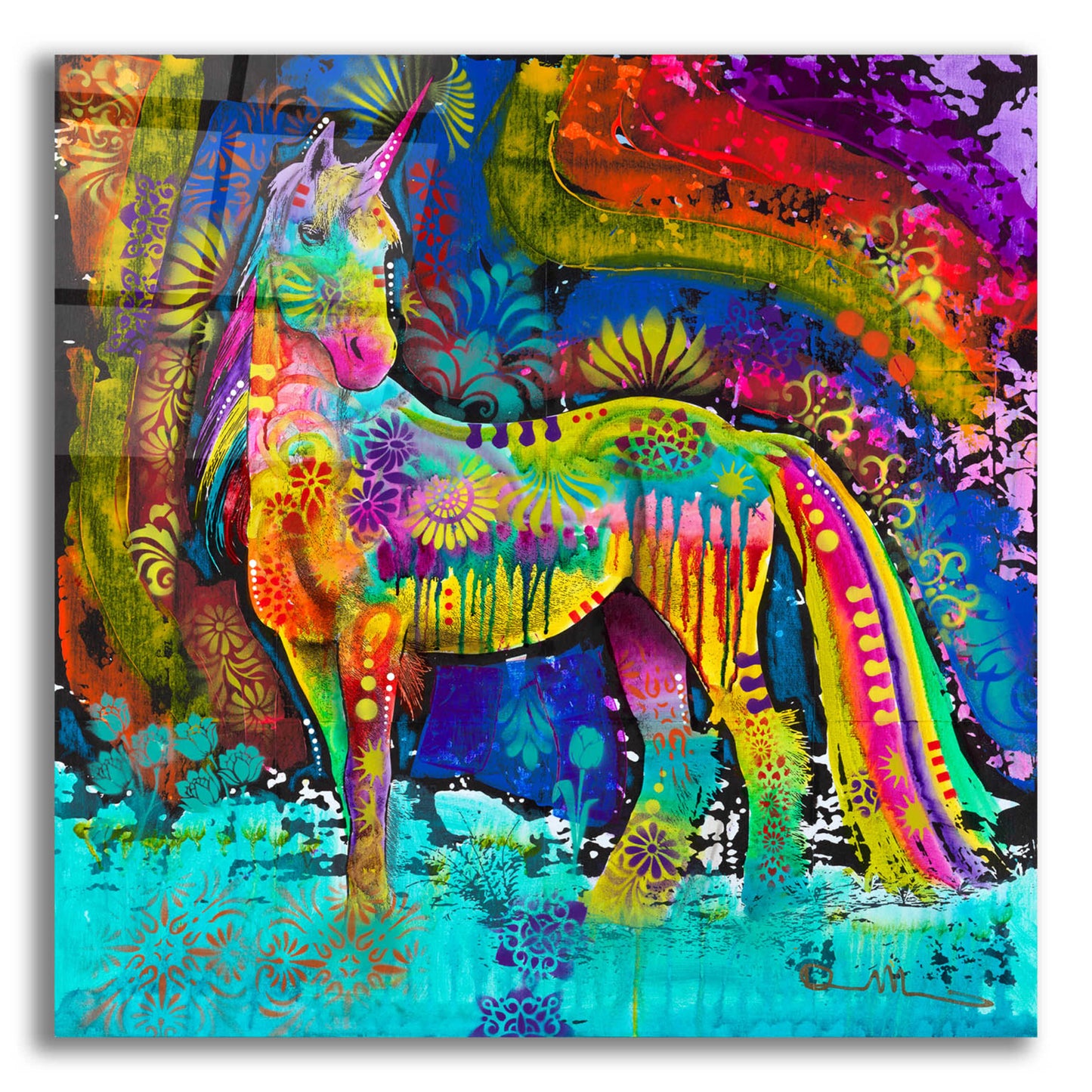 Epic Art 'Oddesy Unicorn' by Dean Russo, Acrylic Glass Wall Art,12x12