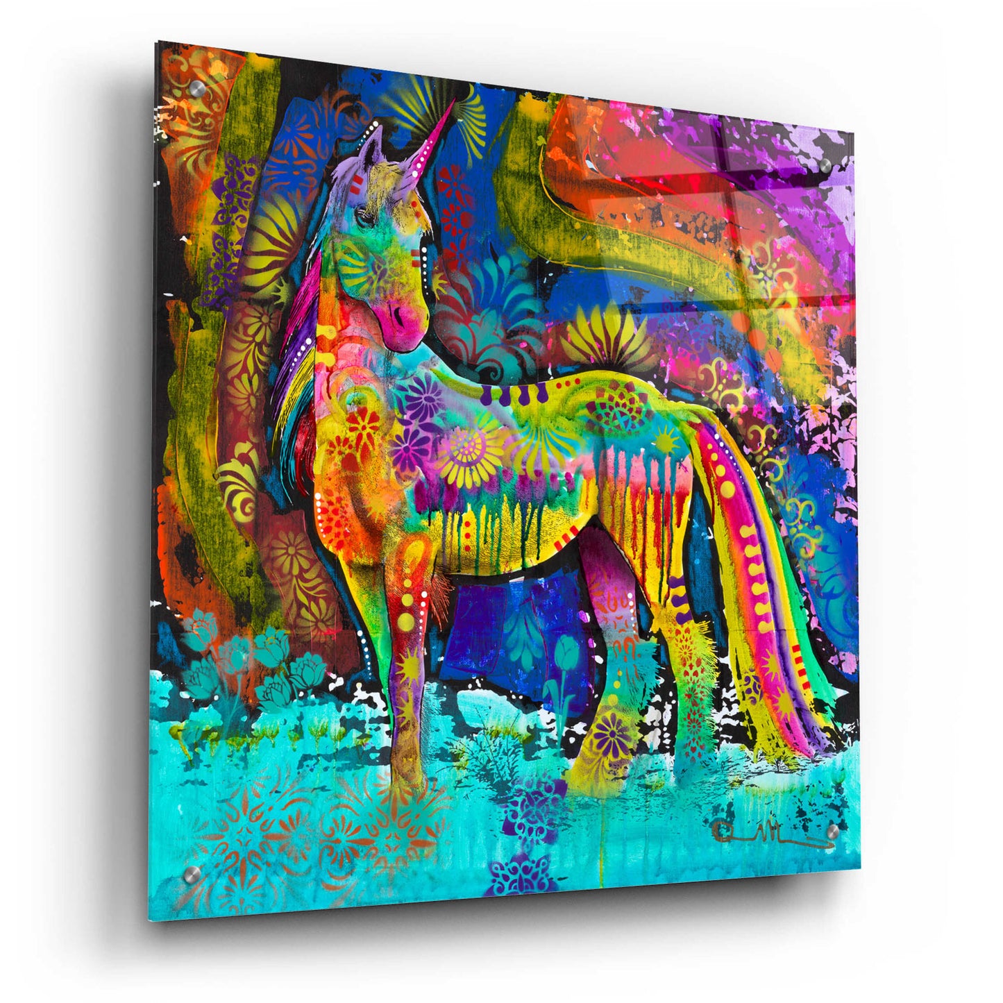 Epic Art 'Oddesy Unicorn' by Dean Russo, Acrylic Glass Wall Art,24x24