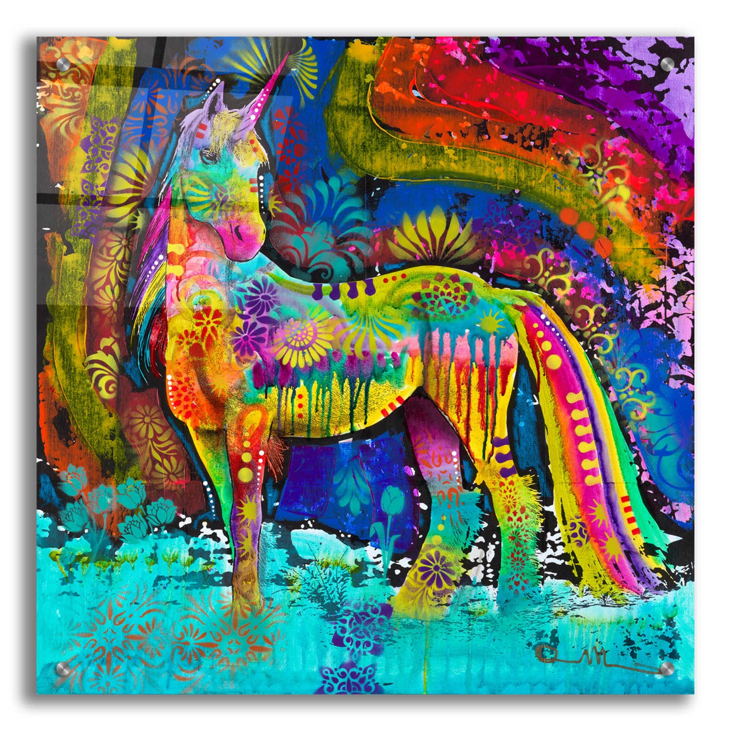 Epic Art 'Oddesy Unicorn' by Dean Russo, Acrylic Glass Wall Art,24x24