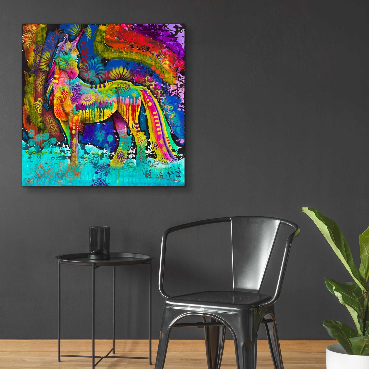 Epic Art 'Oddesy Unicorn' by Dean Russo, Acrylic Glass Wall Art,36x36