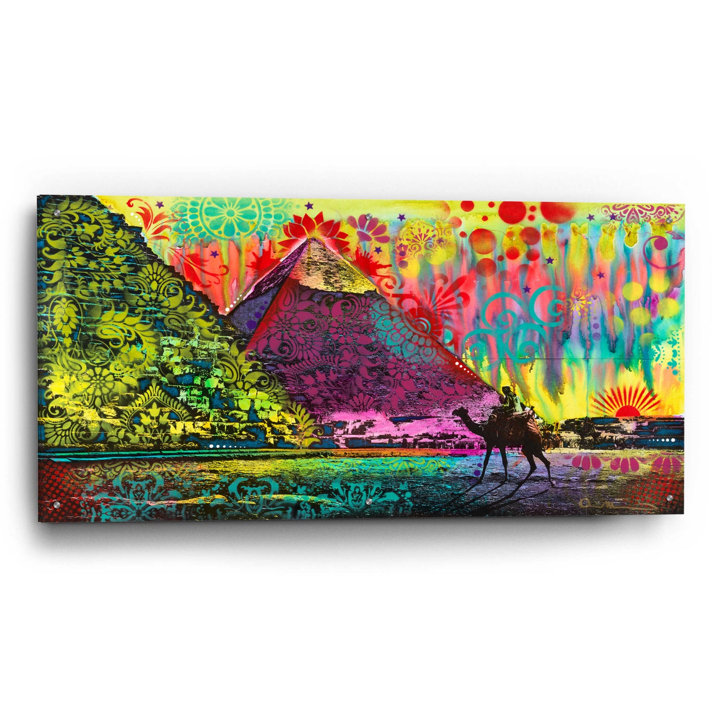 Epic Art 'Sunset at Cheops' by Dean Russo, Acrylic Glass Wall Art,48x24