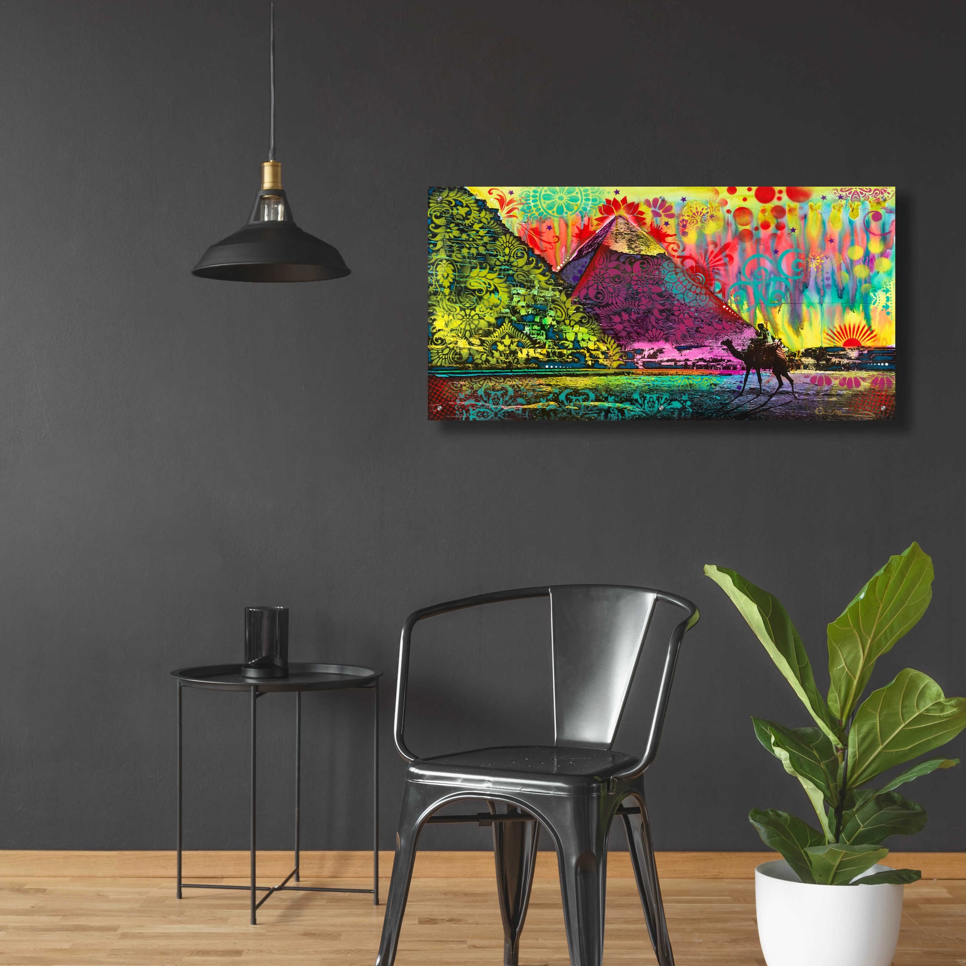 Epic Art 'Sunset at Cheops' by Dean Russo, Acrylic Glass Wall Art,48x24