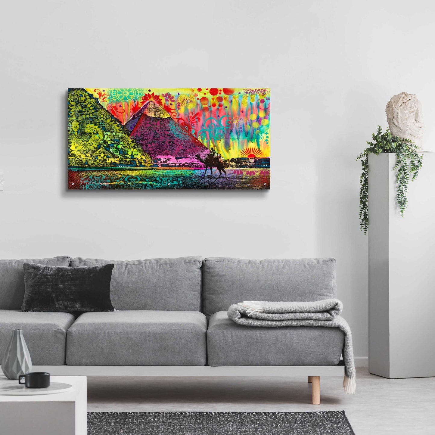 Epic Art 'Sunset at Cheops' by Dean Russo, Acrylic Glass Wall Art,48x24