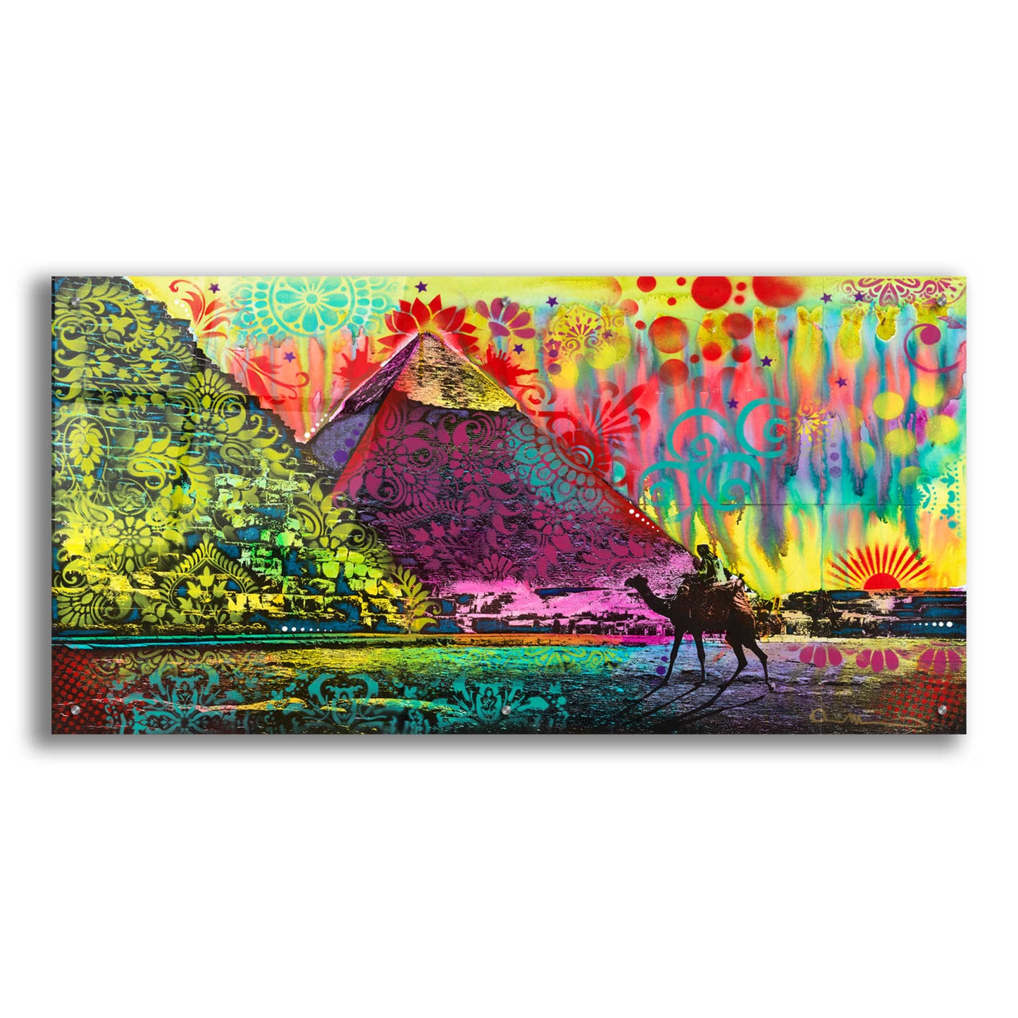 Epic Art 'Sunset at Cheops' by Dean Russo, Acrylic Glass Wall Art,48x24