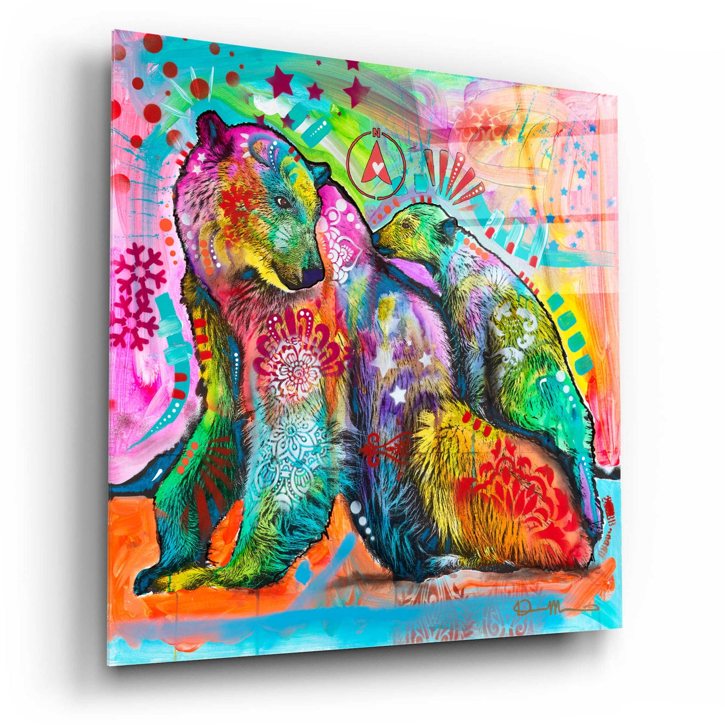 Epic Art 'Polar Bears 2' by Dean Russo, Acrylic Glass Wall Art,12x12