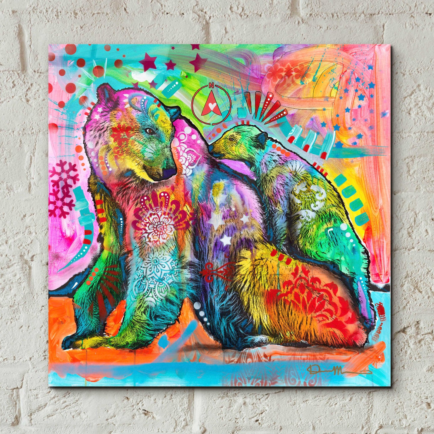 Epic Art 'Polar Bears 2' by Dean Russo, Acrylic Glass Wall Art,12x12