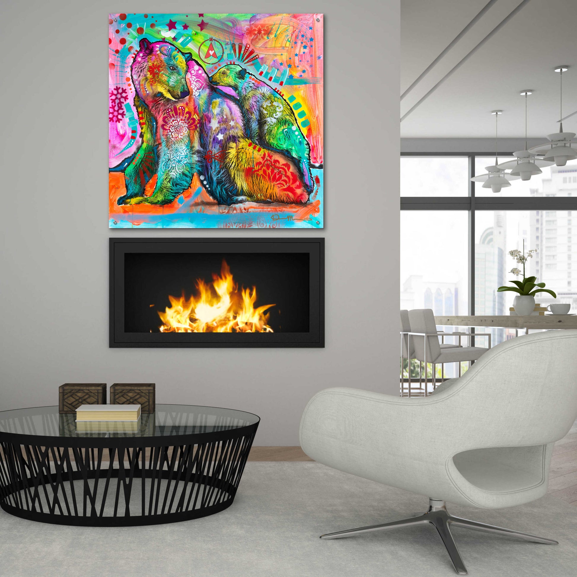 Epic Art 'Polar Bears 2' by Dean Russo, Acrylic Glass Wall Art,36x36