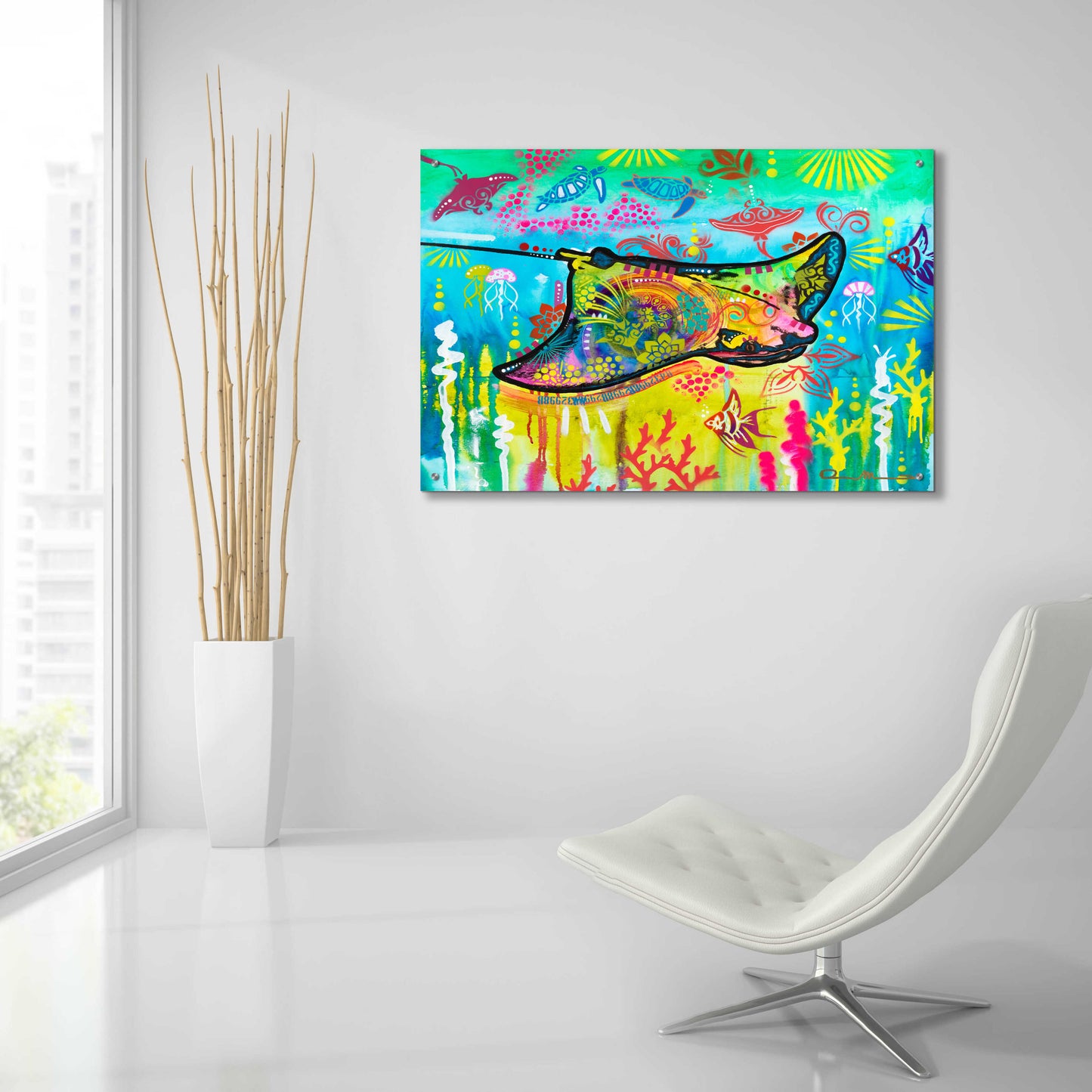 Epic Art 'Sting Ray' by Dean Russo, Acrylic Glass Wall Art,36x24