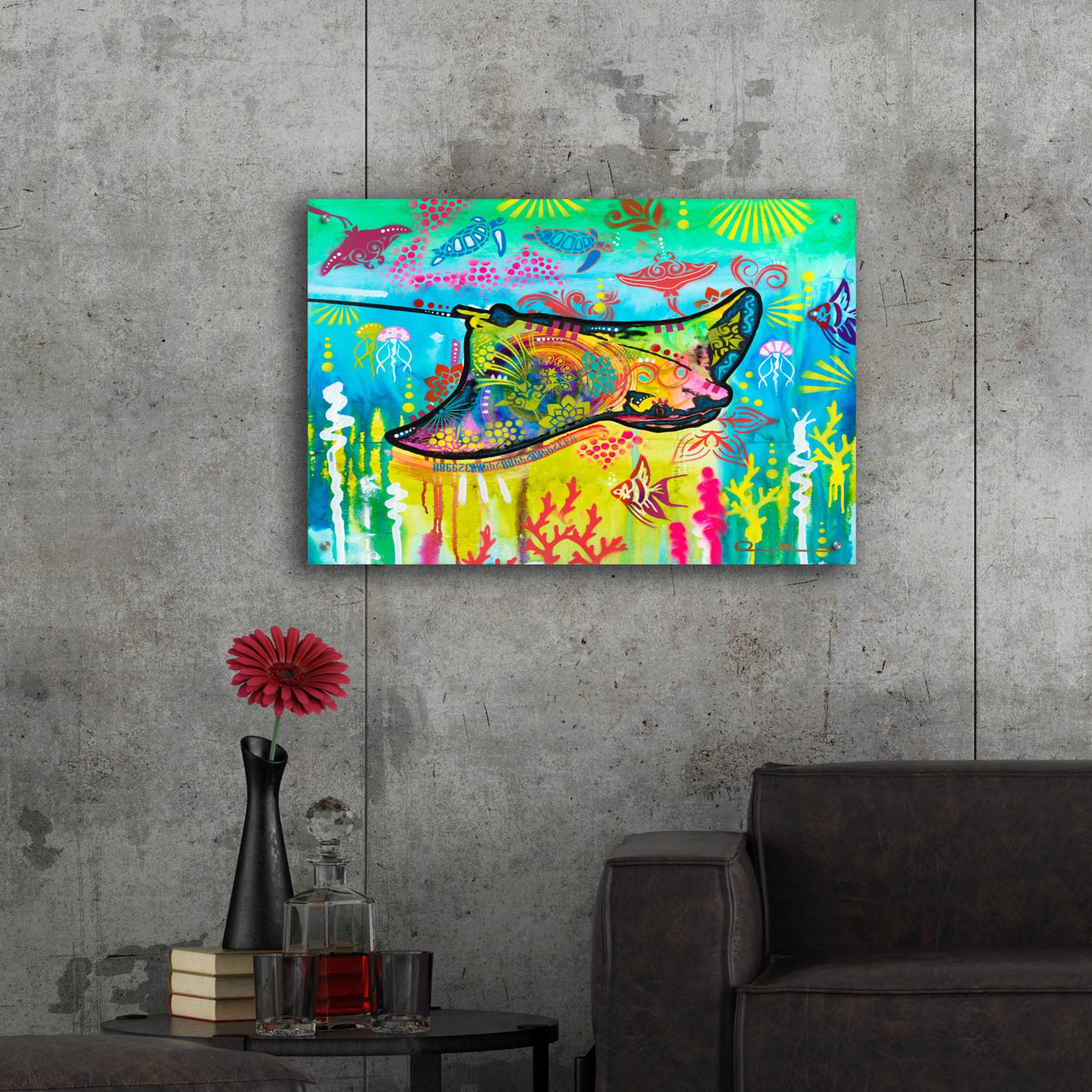 Epic Art 'Sting Ray' by Dean Russo, Acrylic Glass Wall Art,36x24