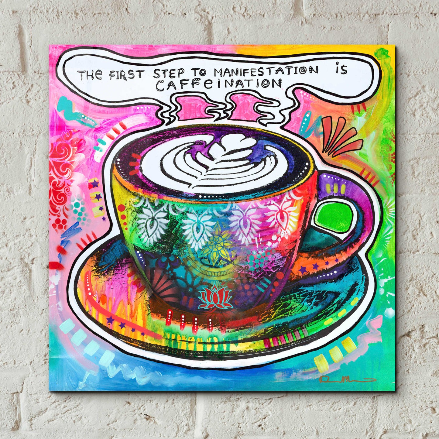 Epic Art 'Caffeination' by Dean Russo, Acrylic Glass Wall Art,12x12