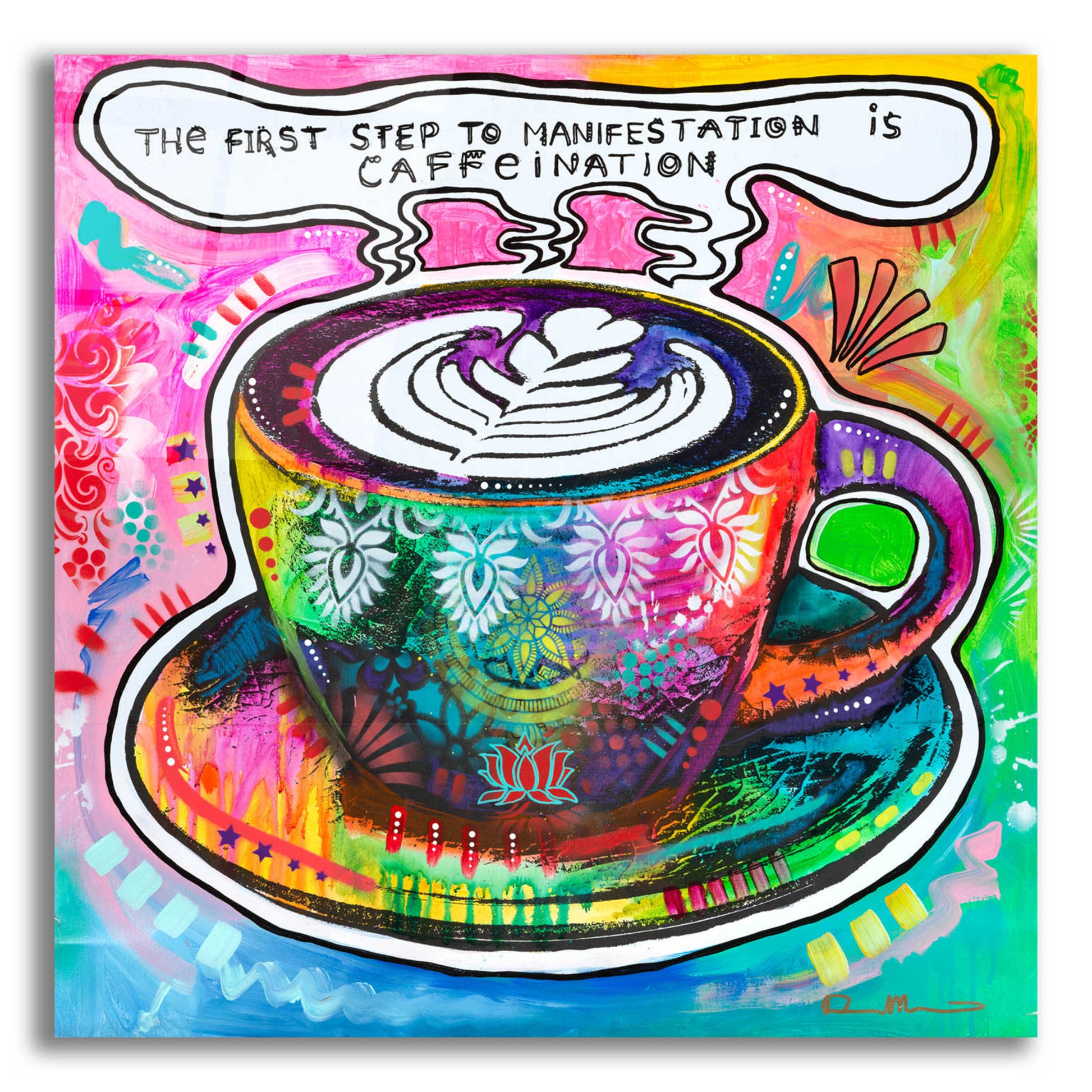 Epic Art 'Caffeination' by Dean Russo, Acrylic Glass Wall Art,12x12