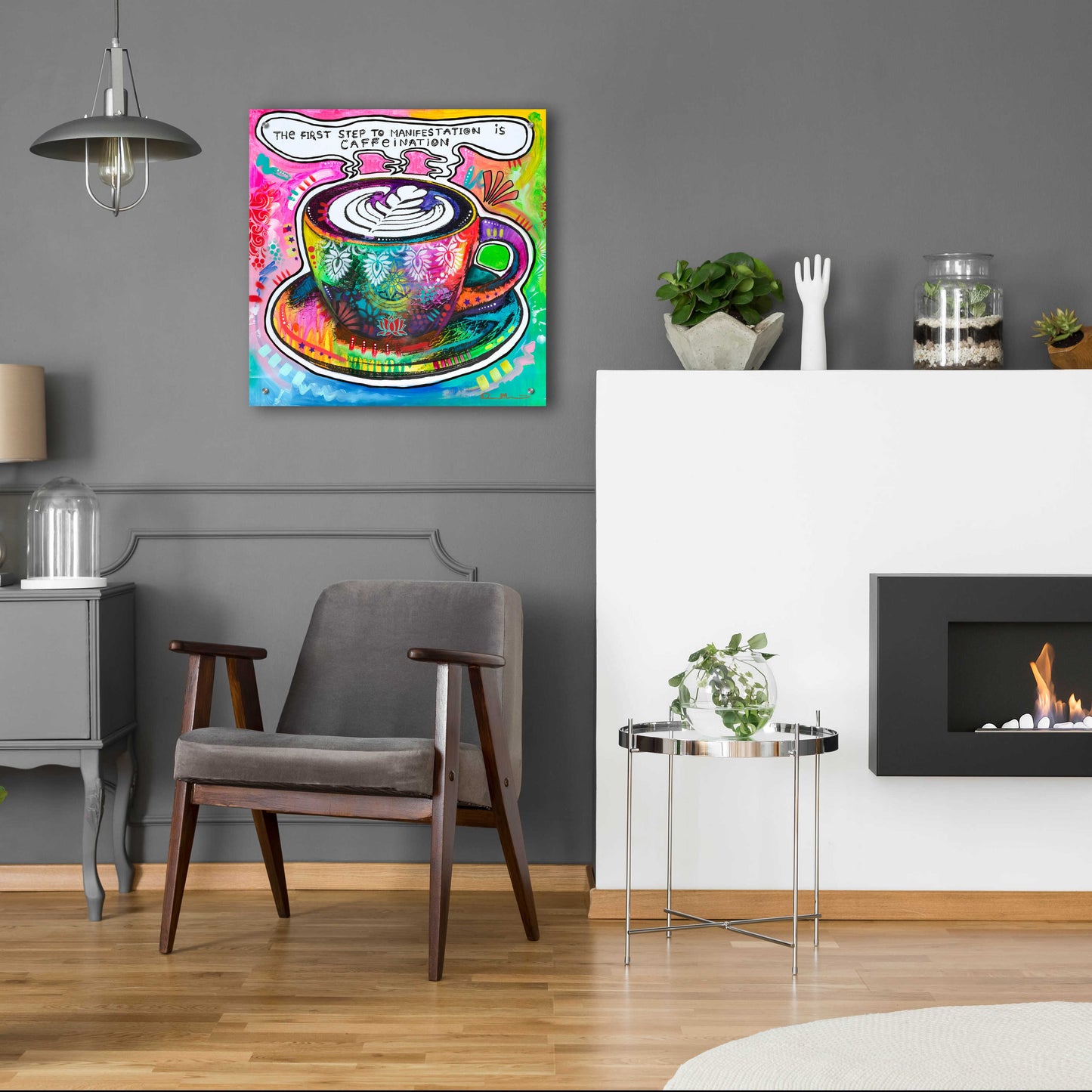 Epic Art 'Caffeination' by Dean Russo, Acrylic Glass Wall Art,24x24