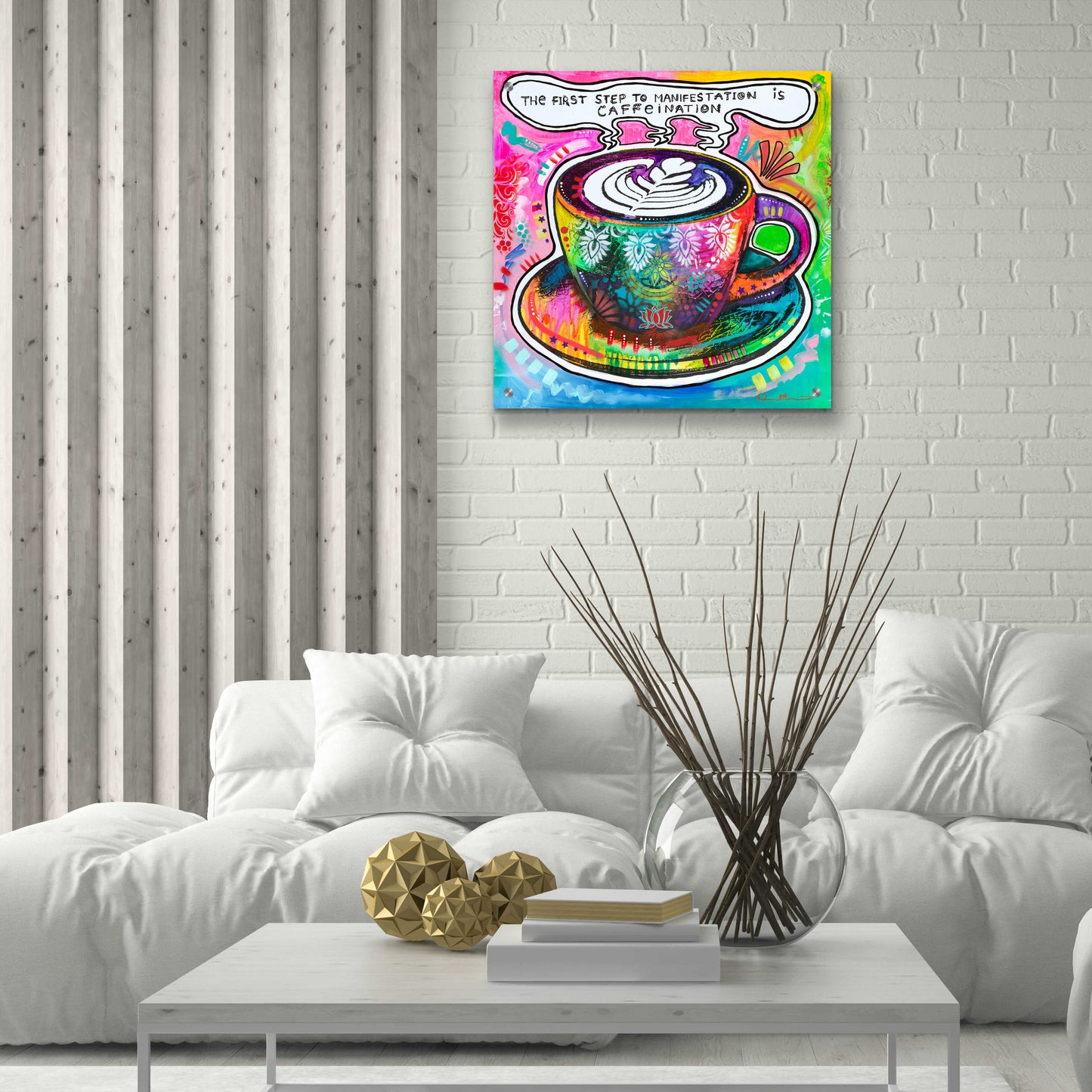 Epic Art 'Caffeination' by Dean Russo, Acrylic Glass Wall Art,24x24