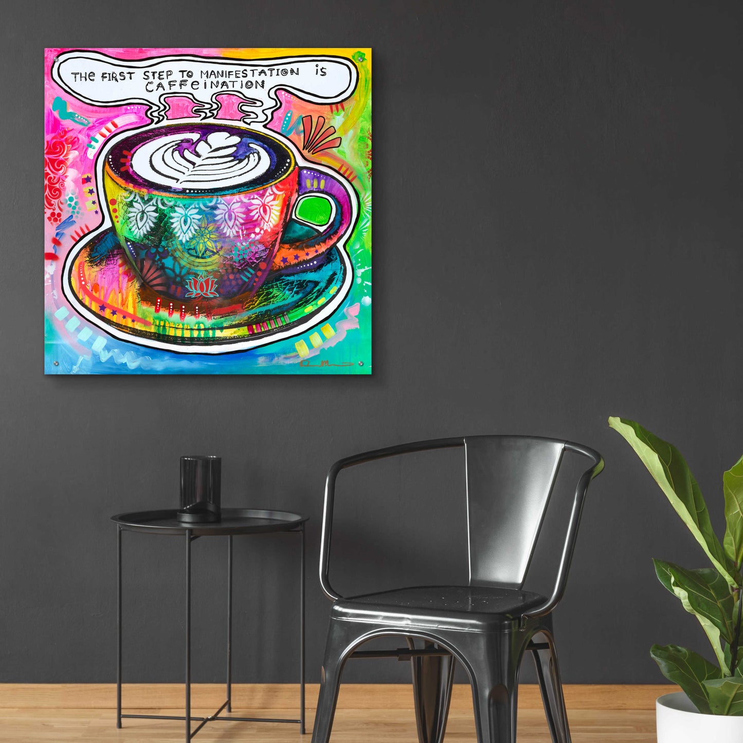 Epic Art 'Caffeination' by Dean Russo, Acrylic Glass Wall Art,36x36