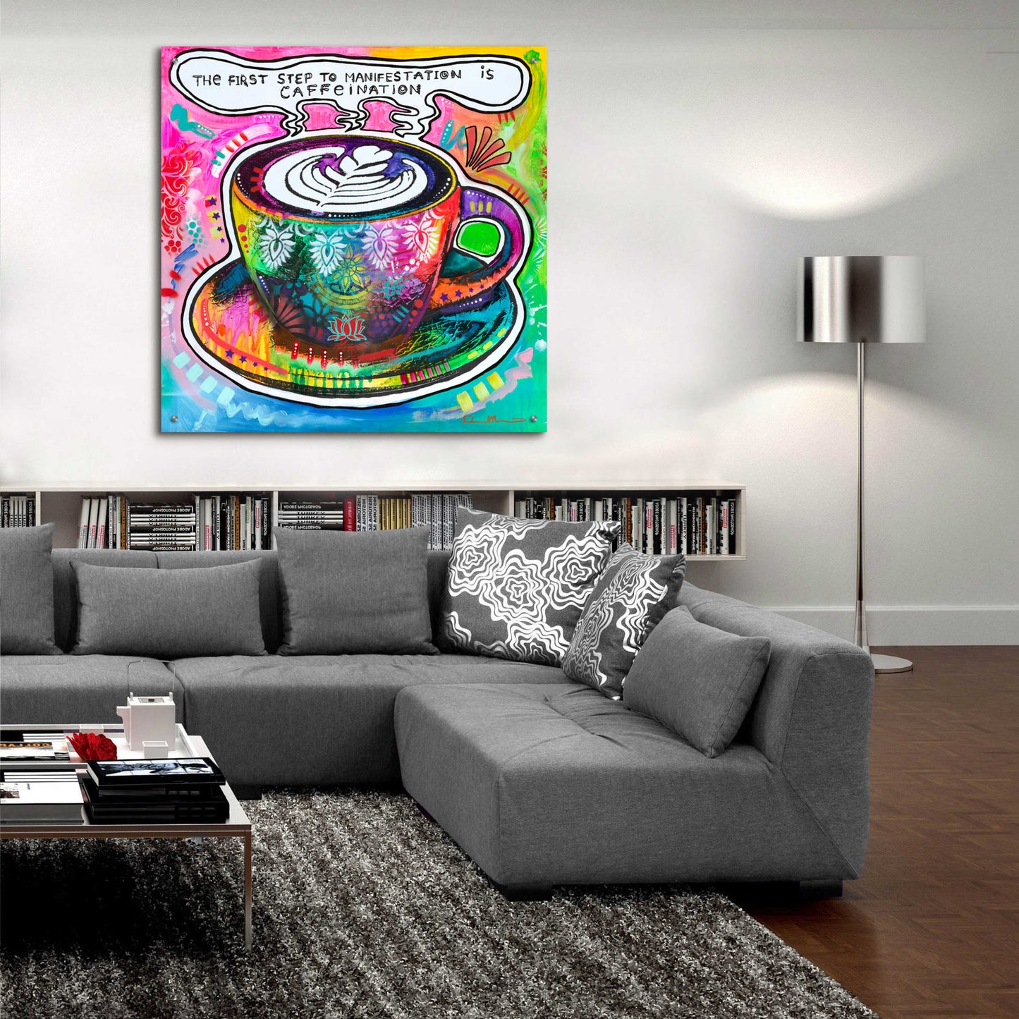 Epic Art 'Caffeination' by Dean Russo, Acrylic Glass Wall Art,36x36