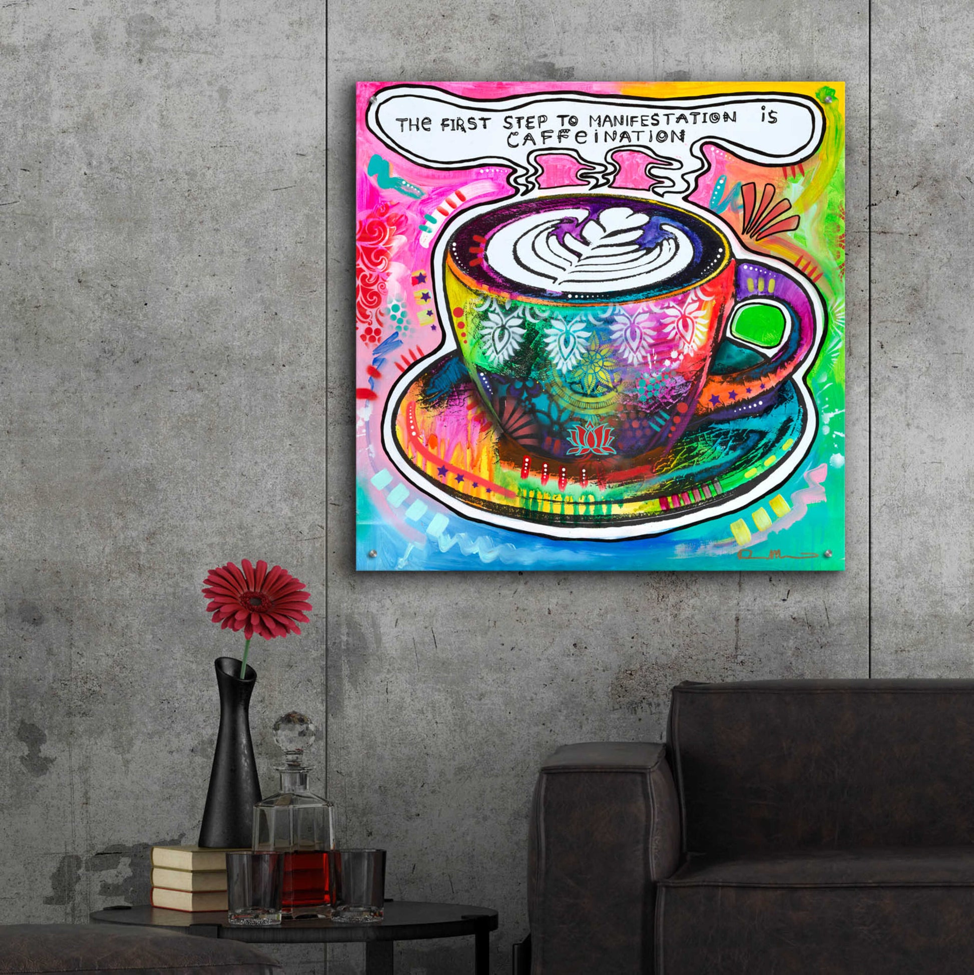 Epic Art 'Caffeination' by Dean Russo, Acrylic Glass Wall Art,36x36