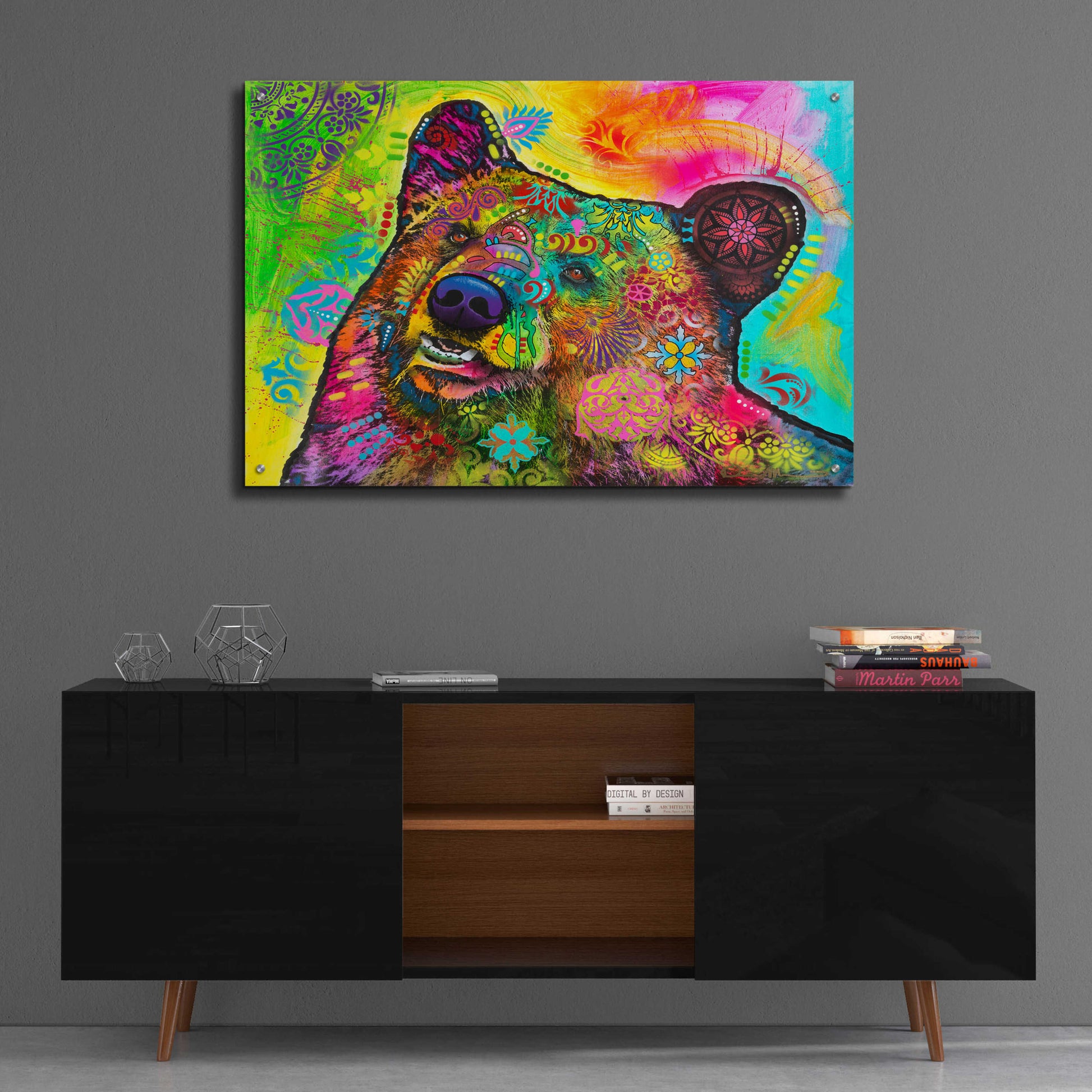 Epic Art 'Hunky Bear 1' by Dean Russo, Acrylic Glass Wall Art,36x24