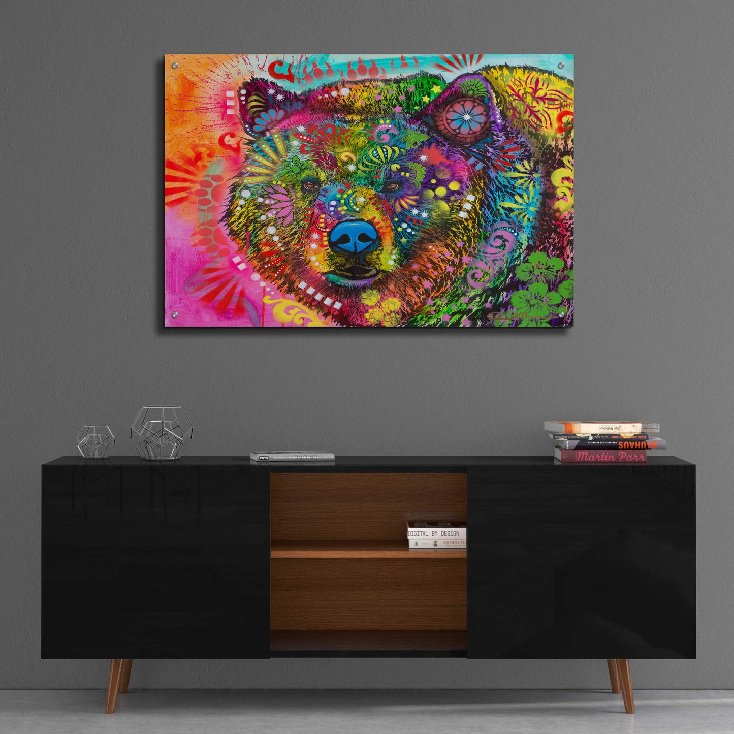 Epic Art 'Hunky Bear 2' by Dean Russo, Acrylic Glass Wall Art,36x24