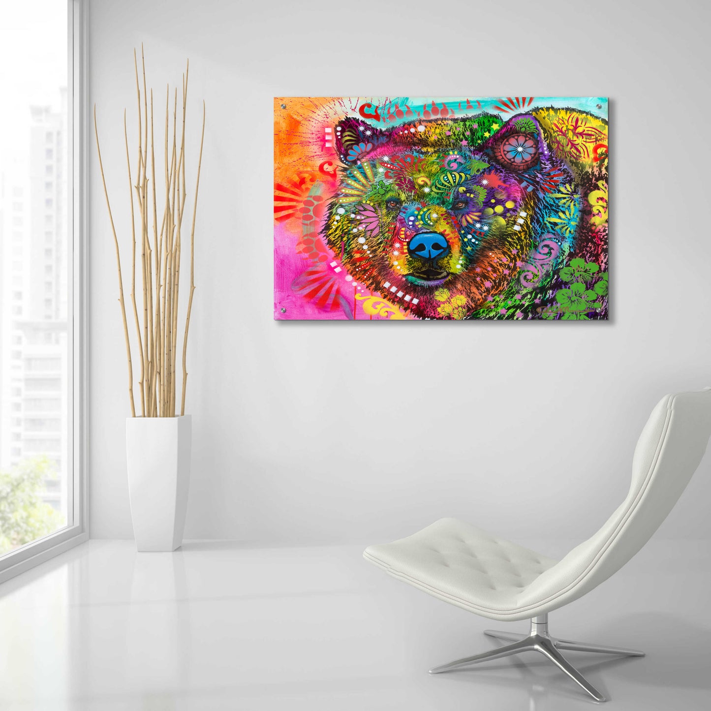 Epic Art 'Hunky Bear 2' by Dean Russo, Acrylic Glass Wall Art,36x24