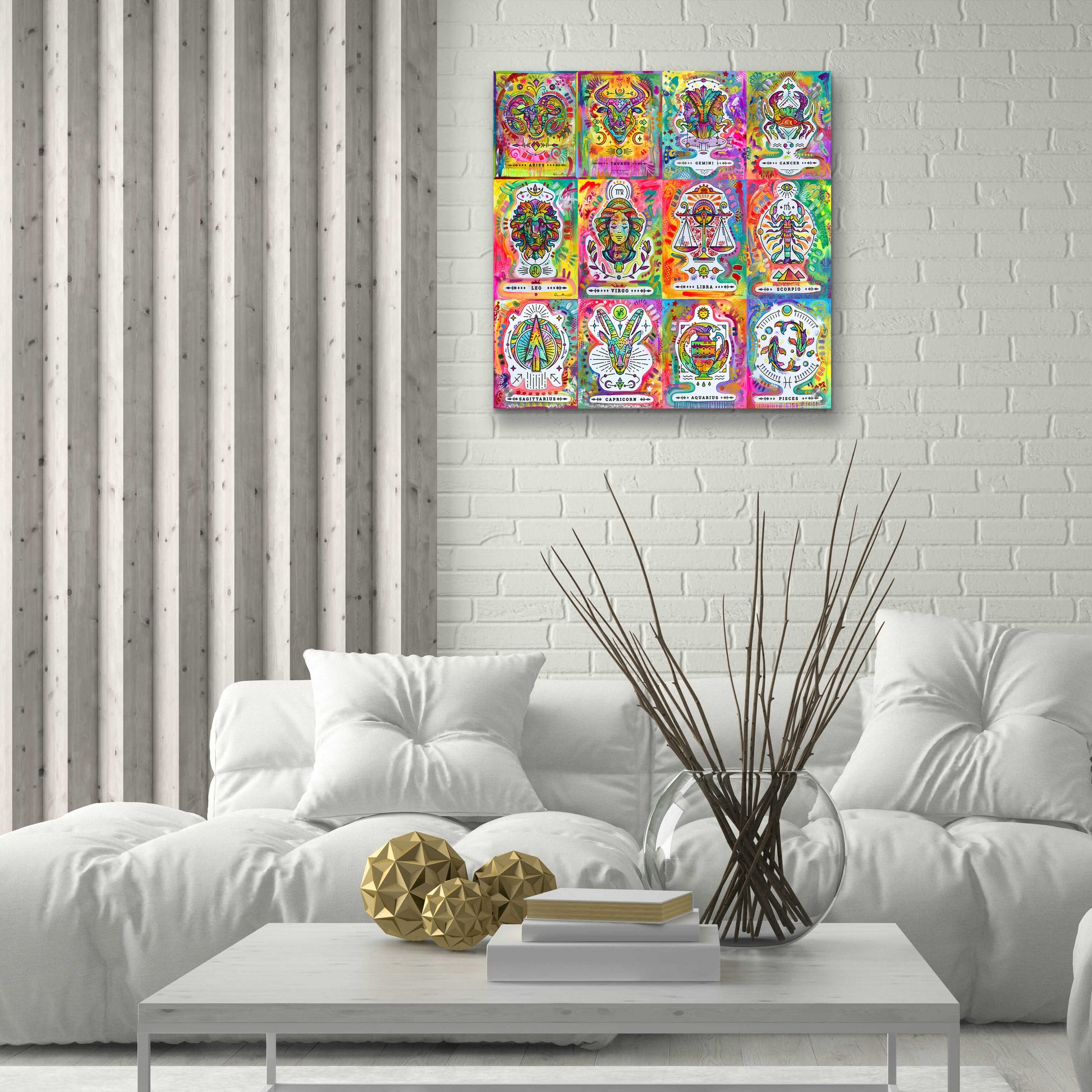 Epic Art 'Zodiac Calendar' by Dean Russo, Acrylic Glass Wall Art,24x24