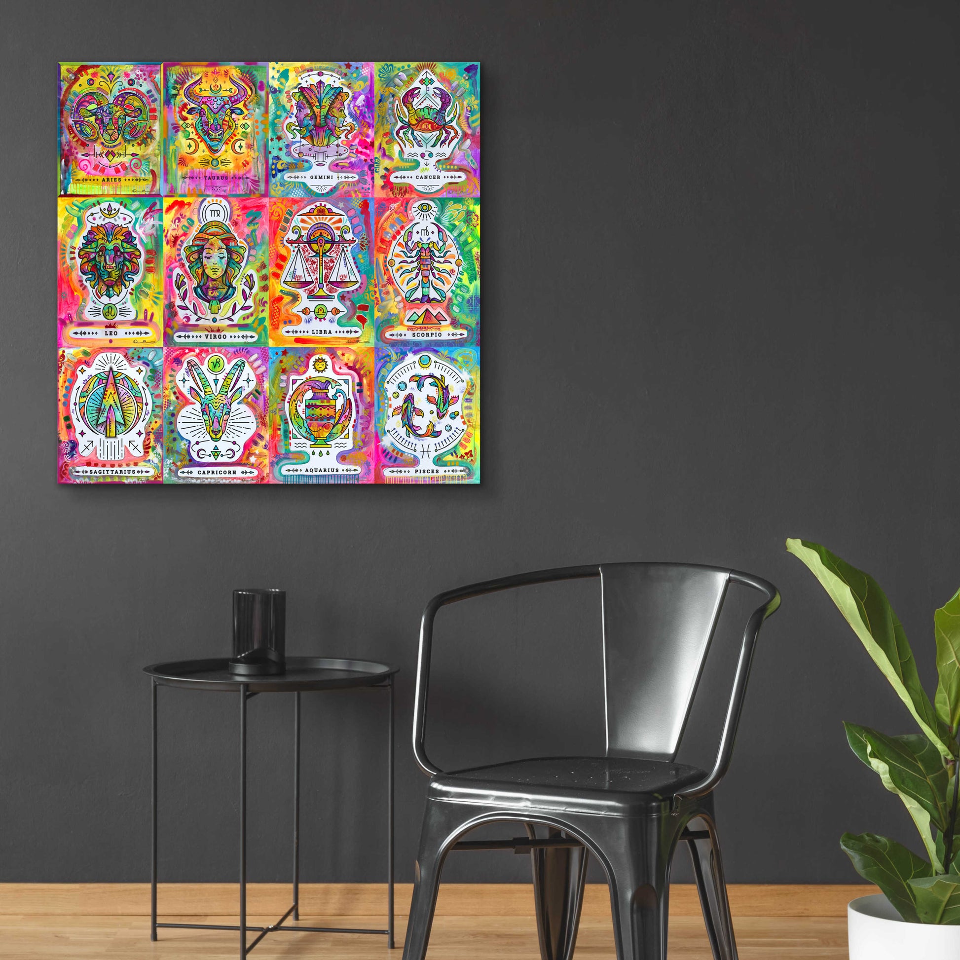 Epic Art 'Zodiac Calendar' by Dean Russo, Acrylic Glass Wall Art,36x36