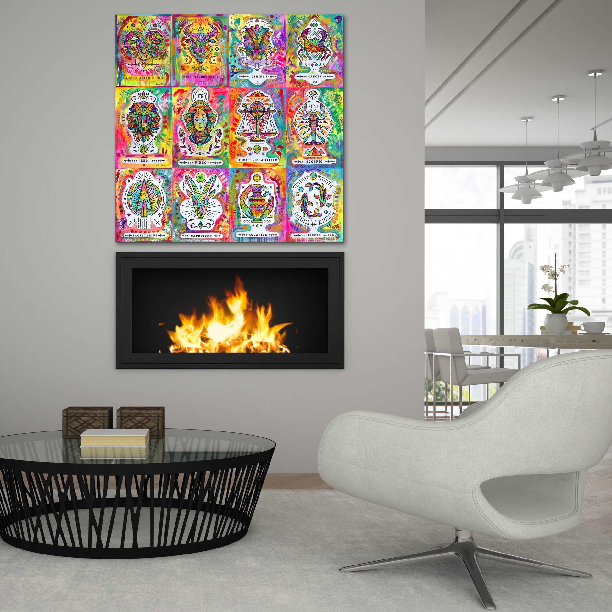 Epic Art 'Zodiac Calendar' by Dean Russo, Acrylic Glass Wall Art,36x36