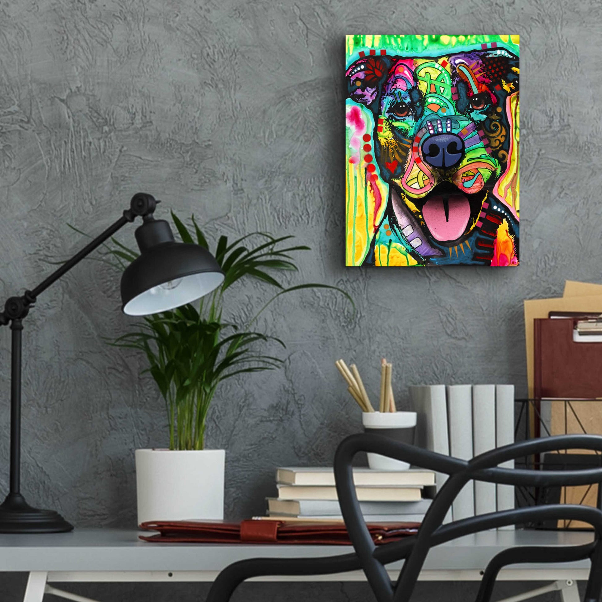 Epic Art 'Exceptional Pittie' by Dean Russo, Acrylic Glass Wall Art,12x16