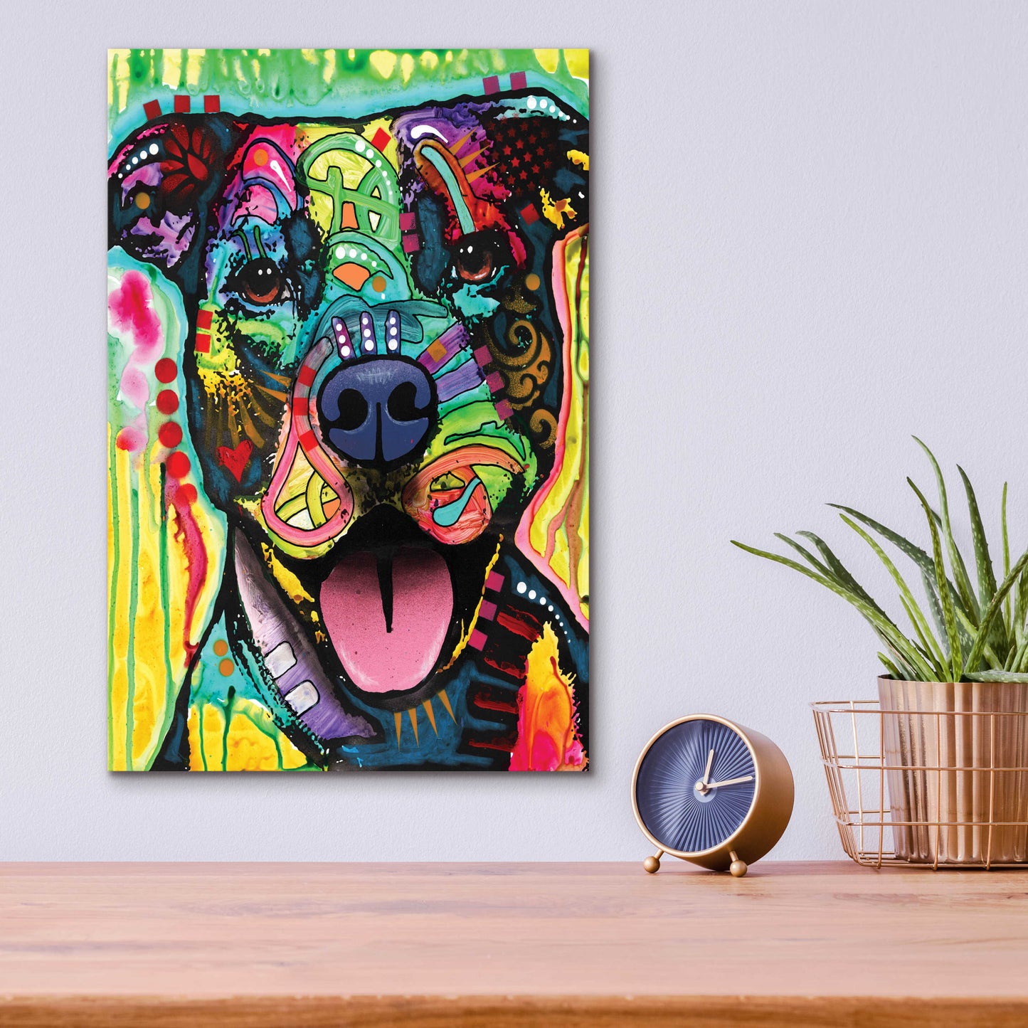 Epic Art 'Exceptional Pittie' by Dean Russo, Acrylic Glass Wall Art,12x16